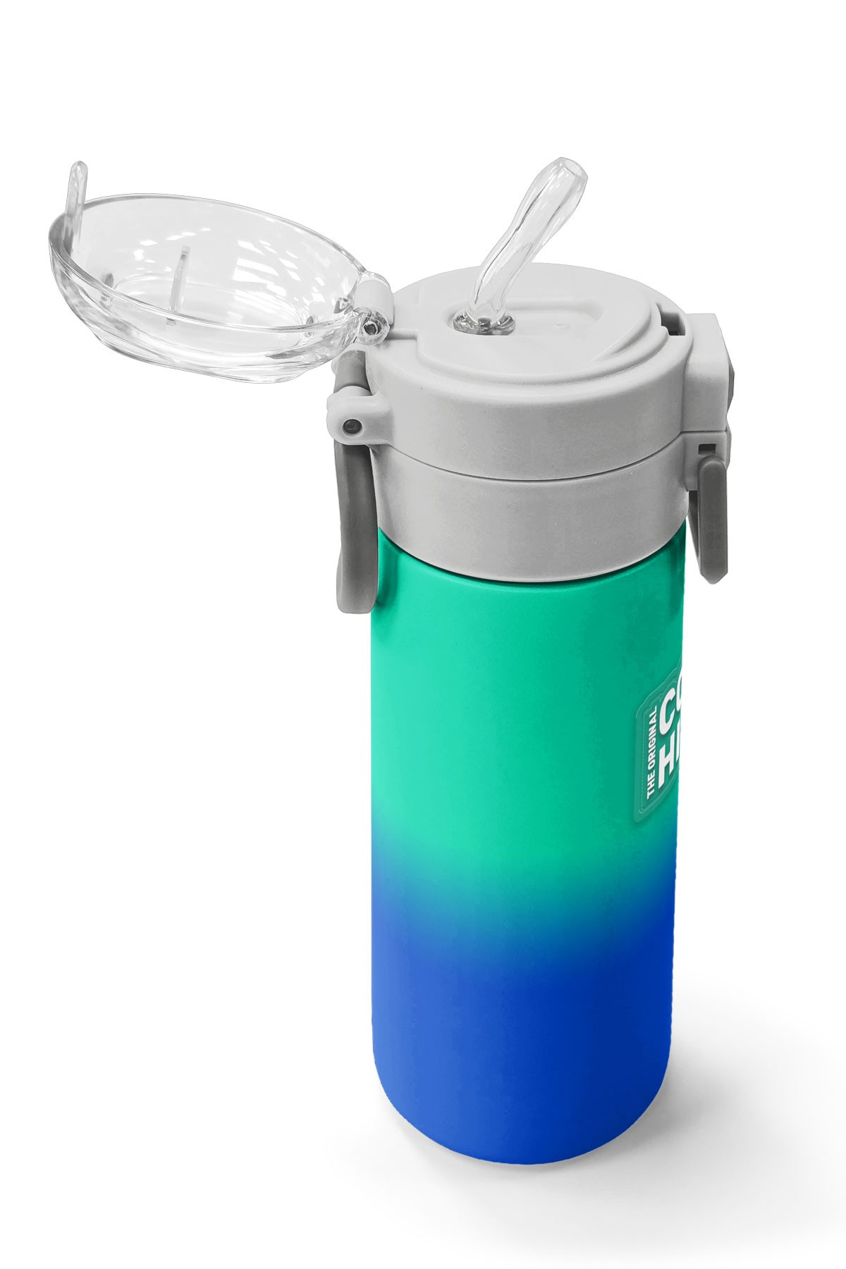 Coral High Kids Yeşil Saks Renk Geçişli Pipetli ve Direkt İçim Çelik Termos 500 ml 31839