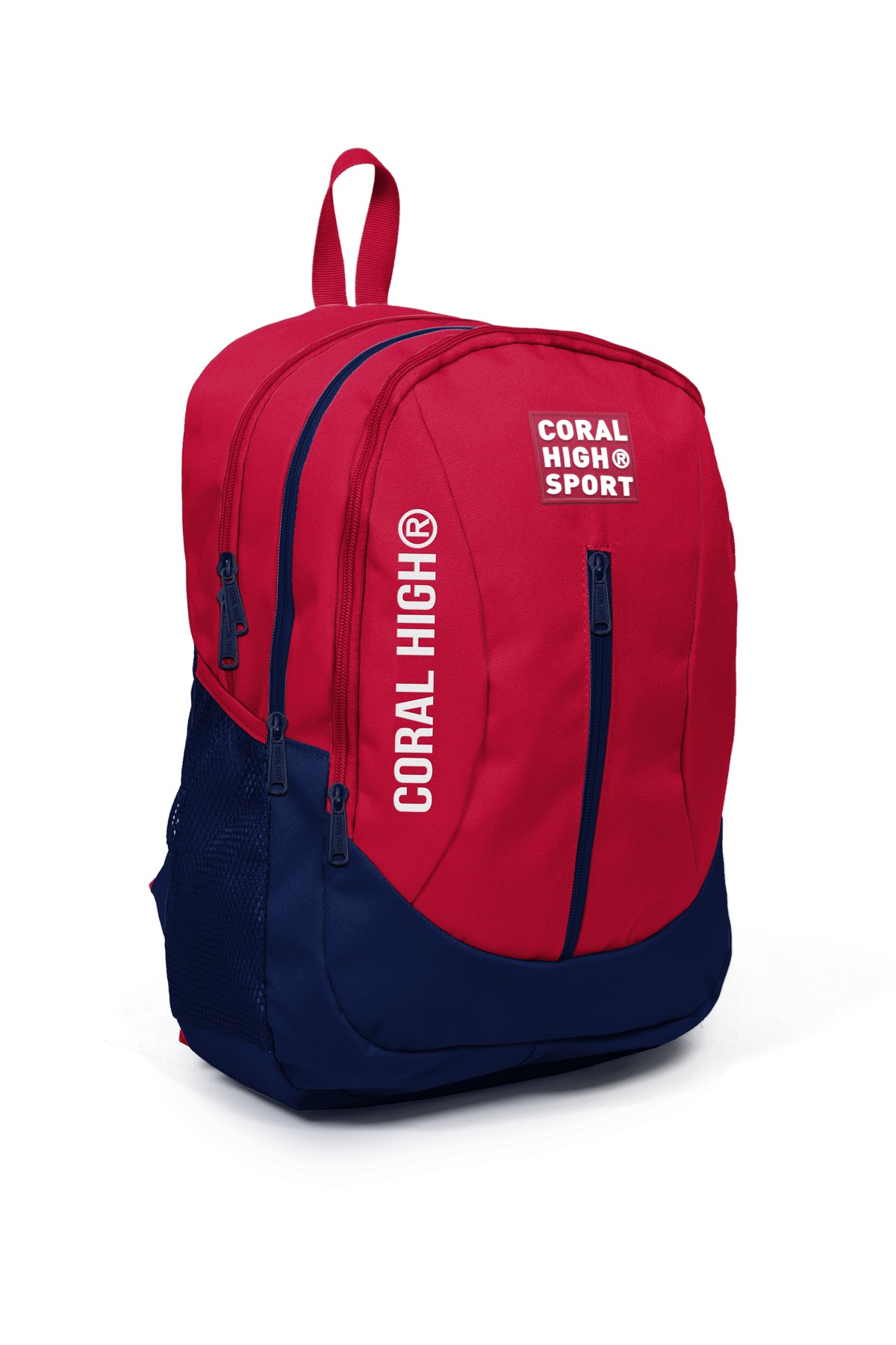 Coral High Sport Kırmızı Lacivert Dört Bölmeli USB Şarjlı Kulaklık Çıkışlı Sırt Çantası 23447