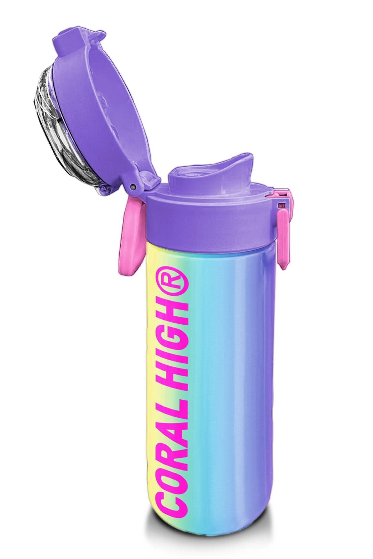 Coral High Kids Renk Geçişli Pipetli ve Direkt İçim Çelik Termos 500 ml 31868