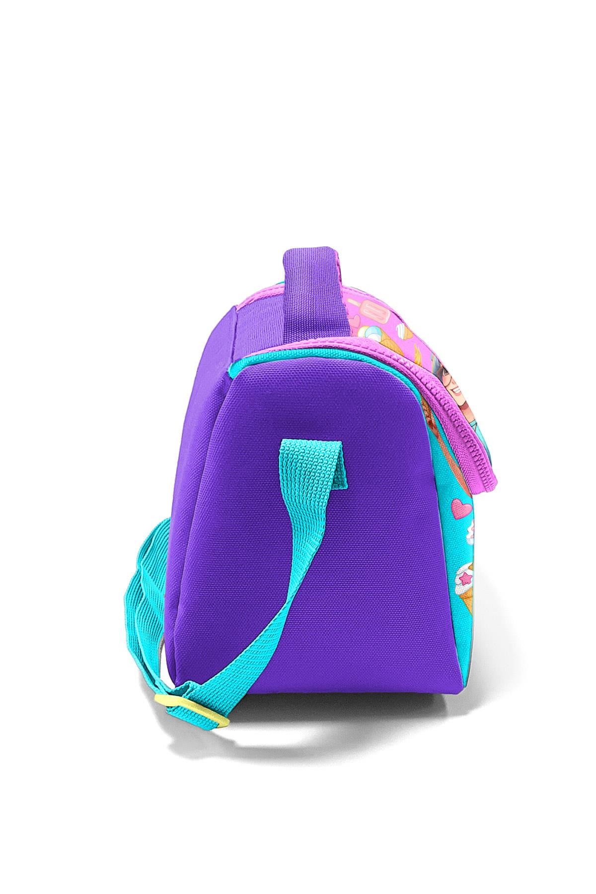 Coral High Kids Lila Turkuaz Dondurma ve Anime Desenli Thermo Beslenme Çantası 11789