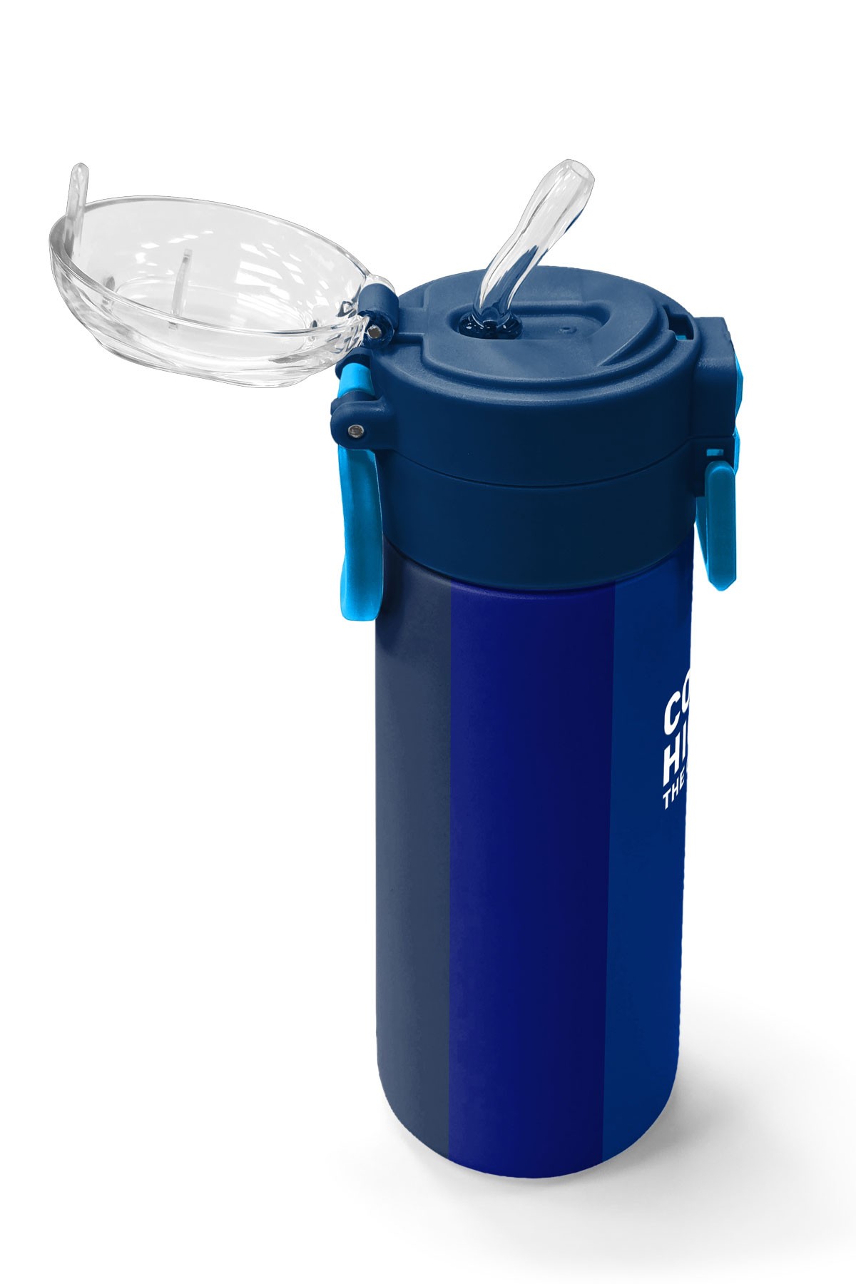 Coral High Kids Renkli Çizgili Desenli Pipetli ve Direkt İçim Çelik Termos 500 ml 31895