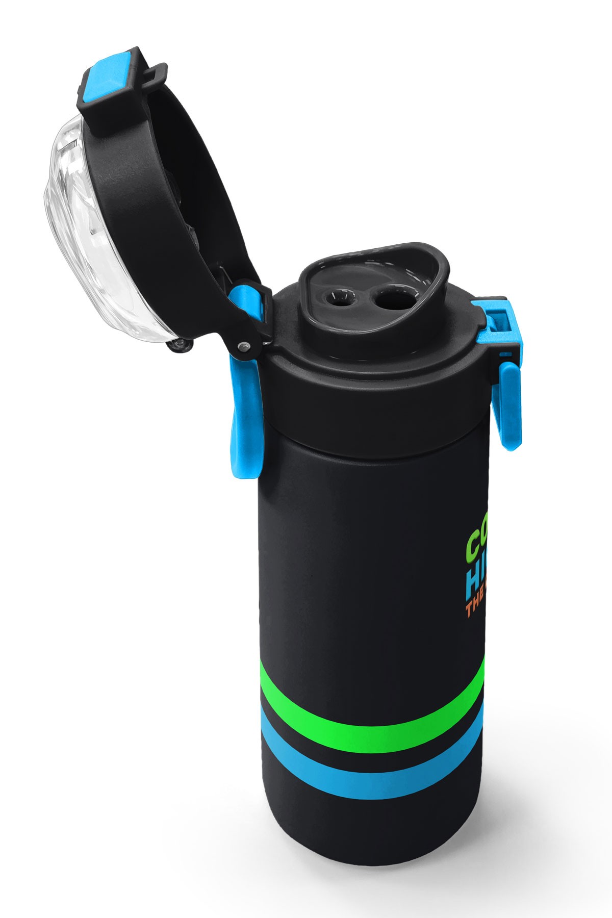 Coral High Kids Siyah Pipetli ve Direkt İçim Çelik Termos 500 ml 31929