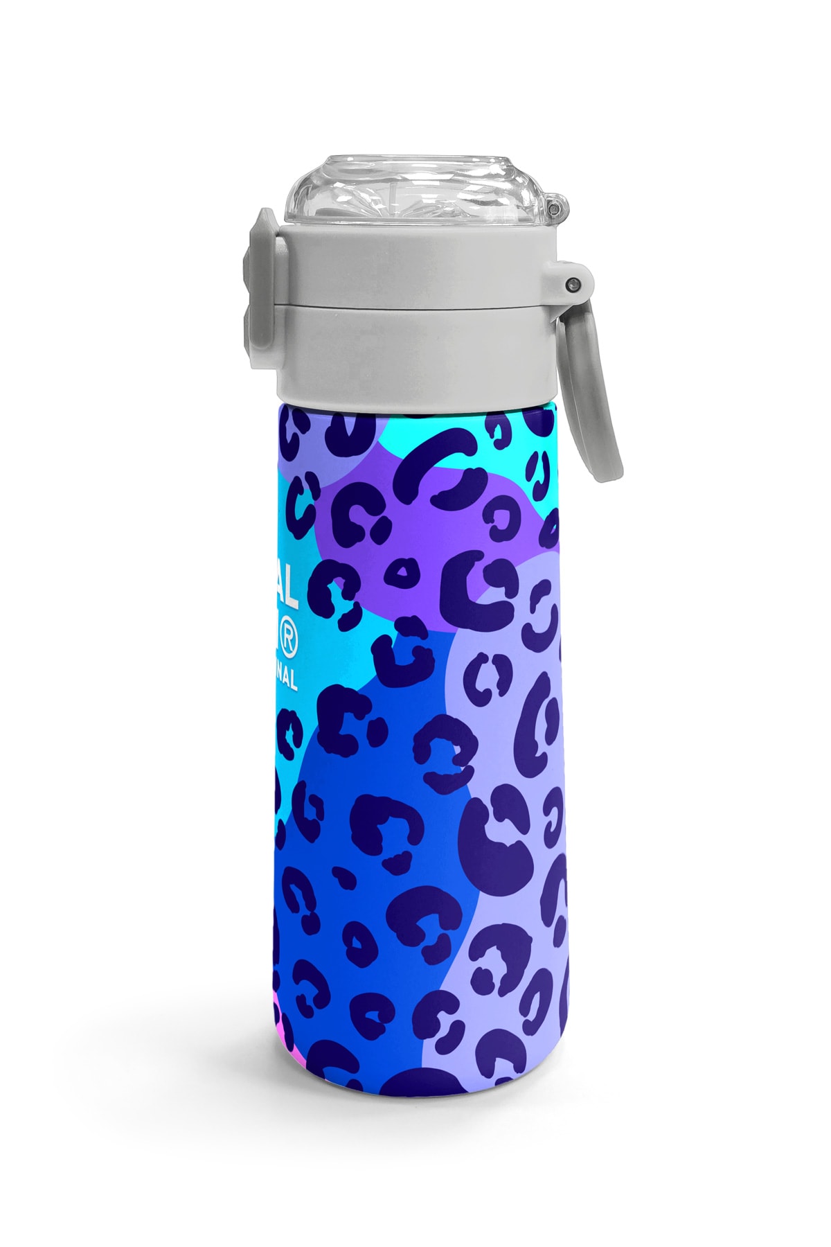 Coral High Kids Mor Leopar Desenli Pipetli ve Direkt İçim Çelik Termos 500 ml 31846