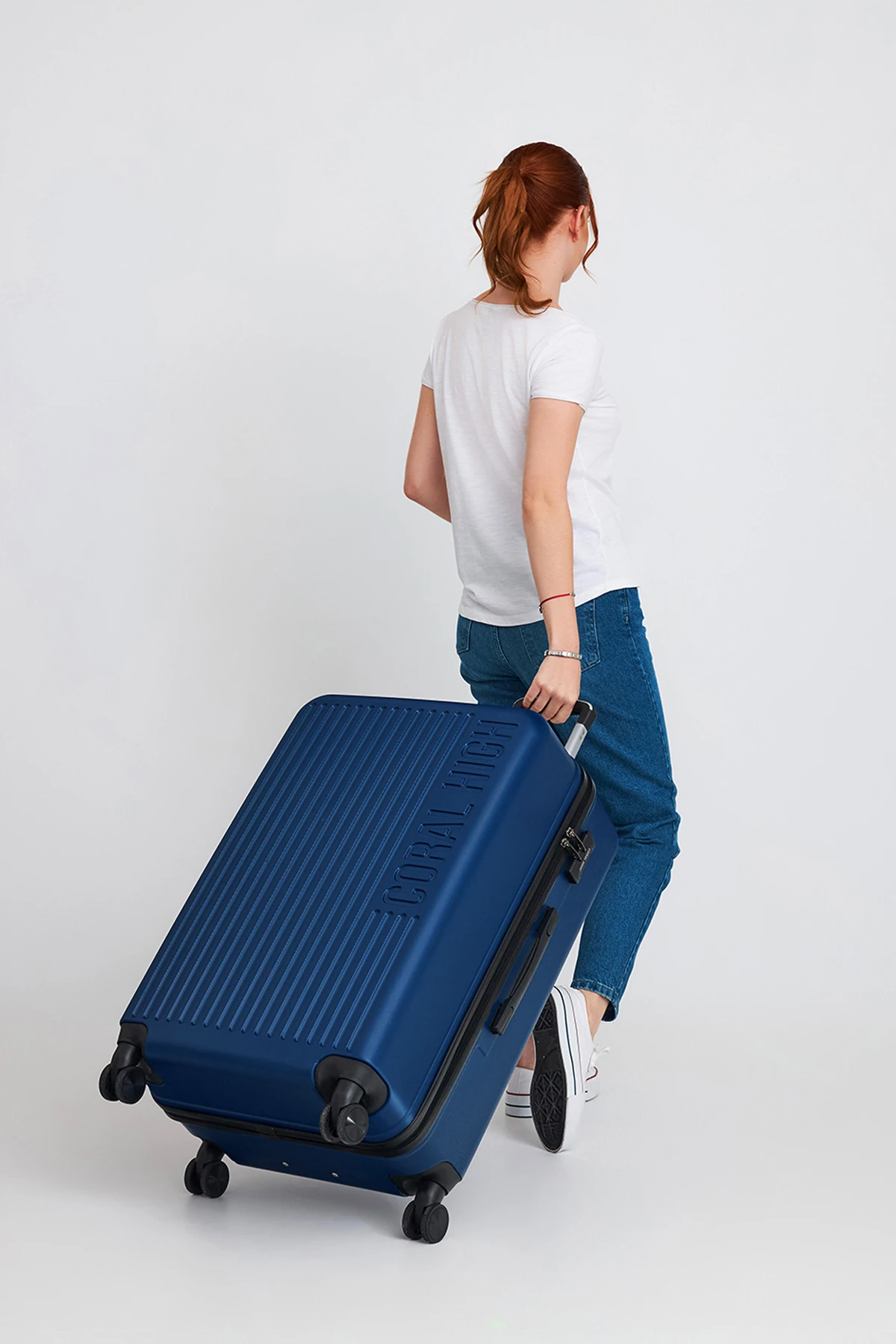 Coral High ABS Lacivert Büyük Boy Valiz 16408