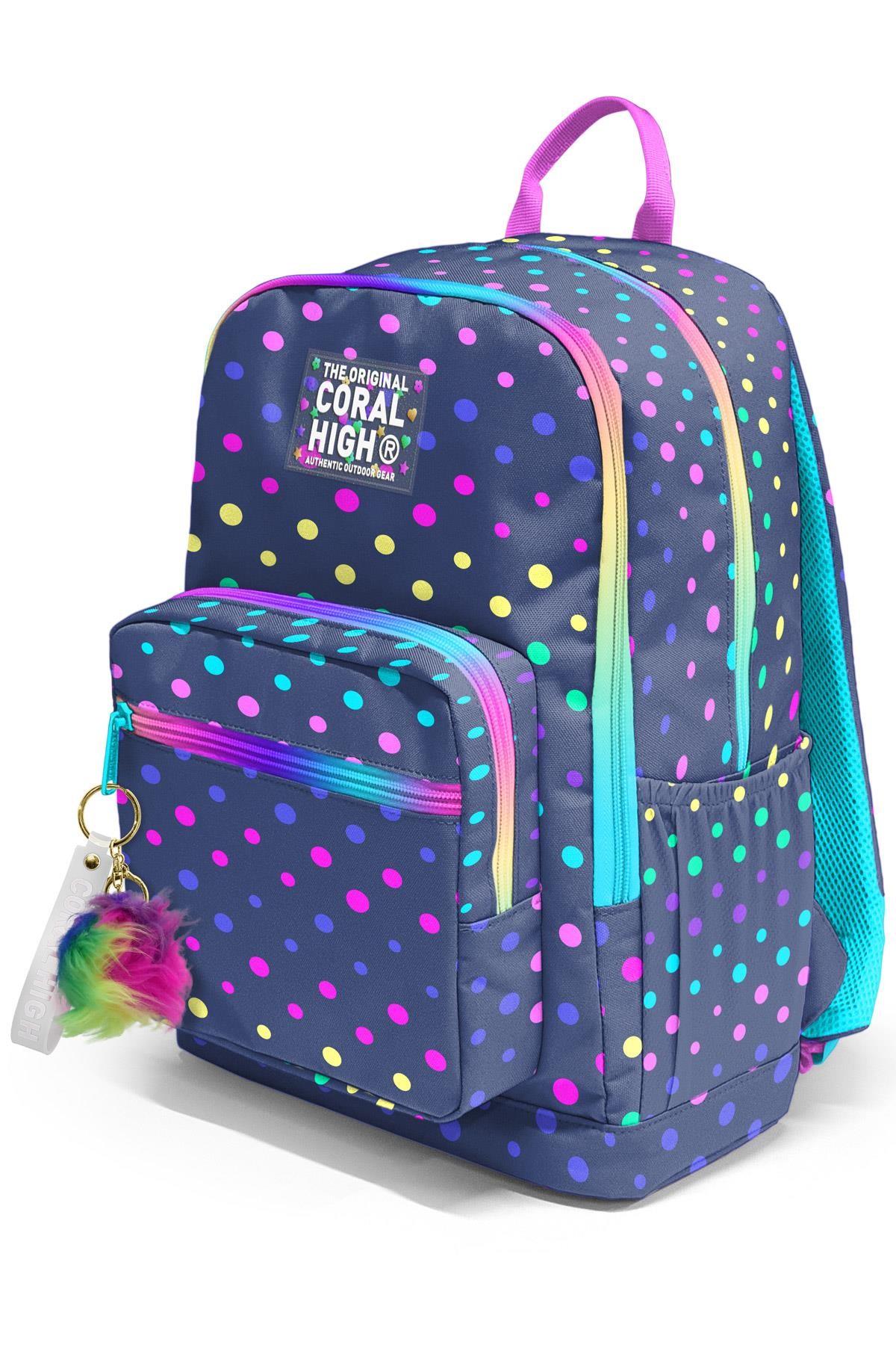 Coral High Lacivert Renkli Puantiyeli Okul Sırt Çantası 23672
