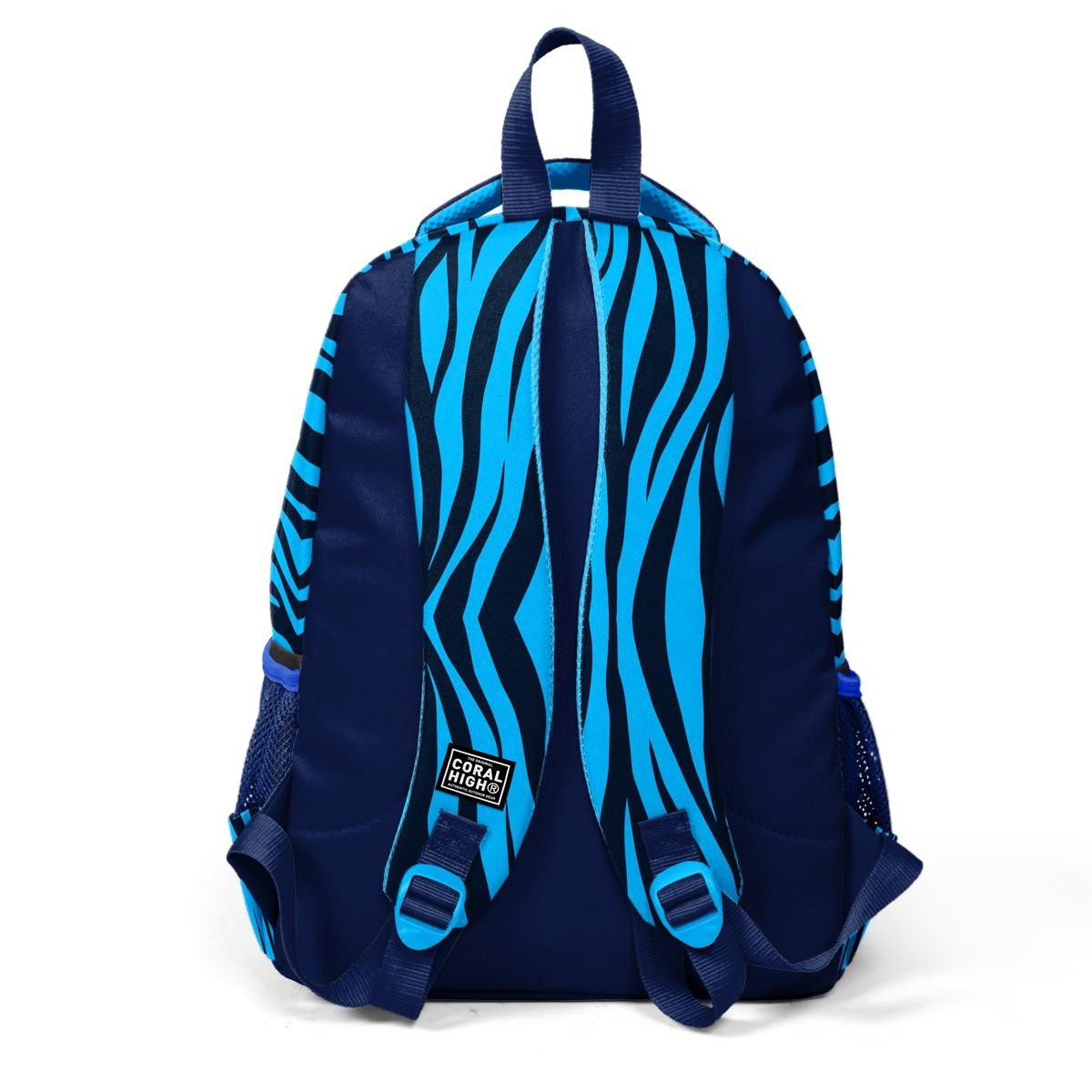 Coral High Kids Lacivert Mavi Kaplan Desenli 3’lü Okul Çanta Seti SET0123483