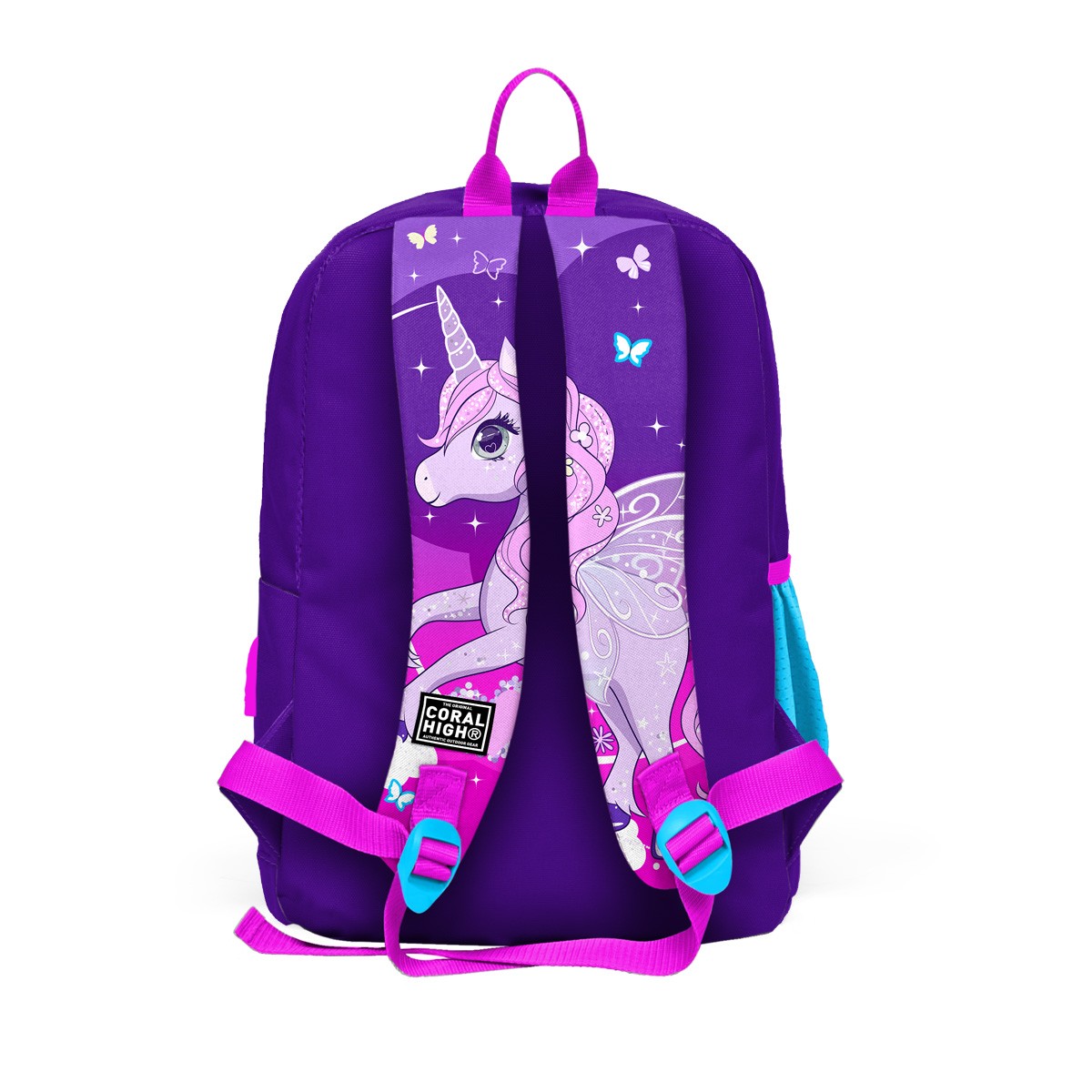 Coral High Kids Mor Pembe Unicorn Desenli Dört Bölmeli USB'li Okul Sırt Çantası  23808