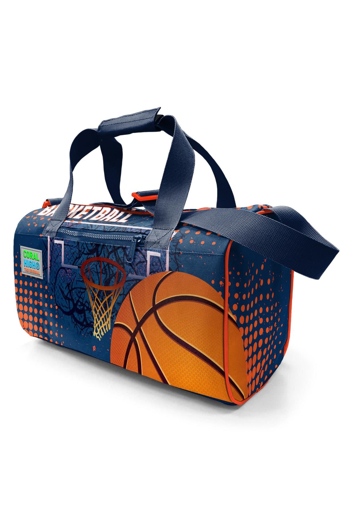 Coral High Turuncu Lacivert Basketbol Desenli Spor Çantası 27519