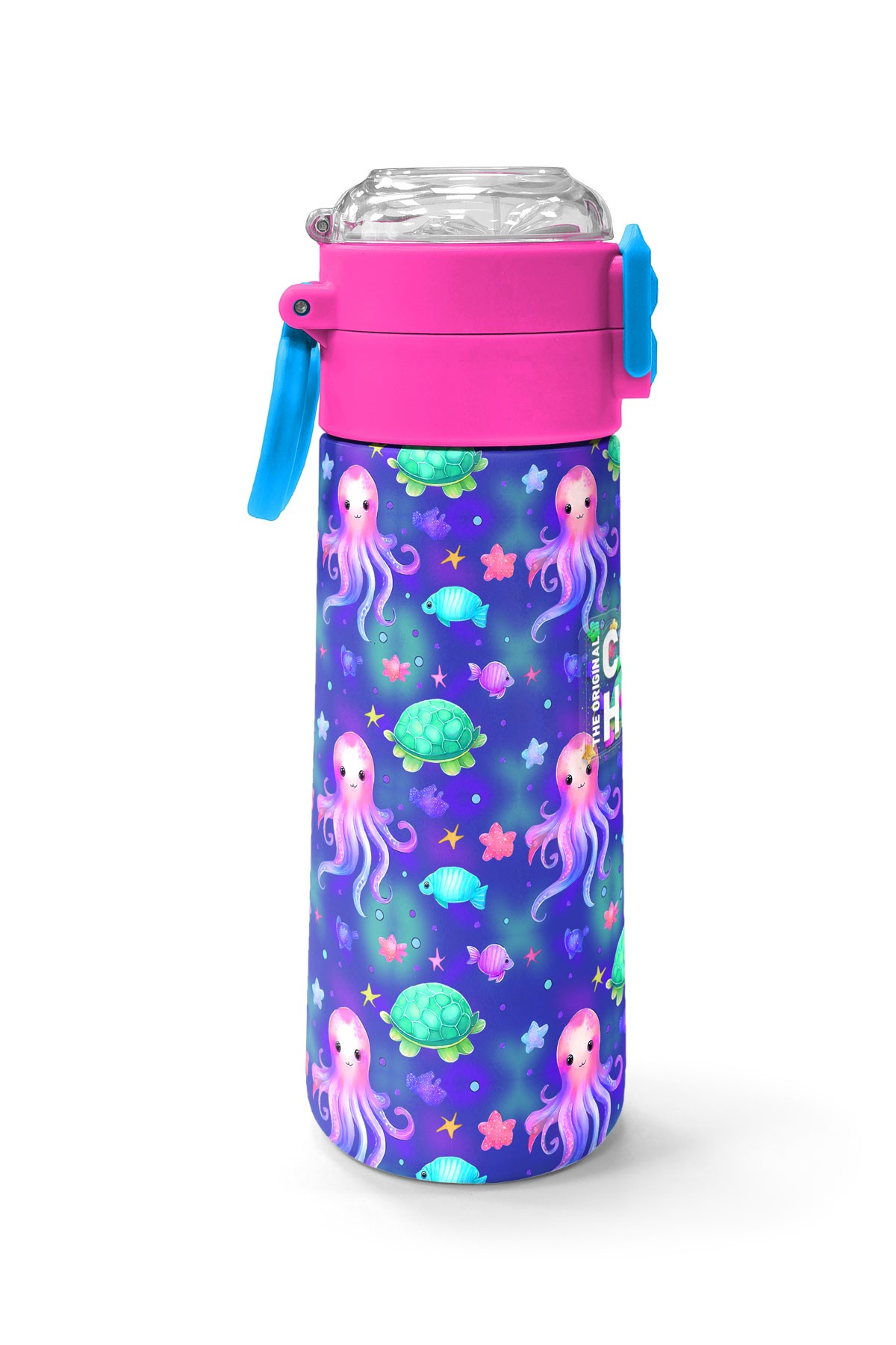 Coral High Kids Lavanta Turkuaz Deniz Temalı Pipetli ve Direkt İçim Çelik Termos 500 ml 31860