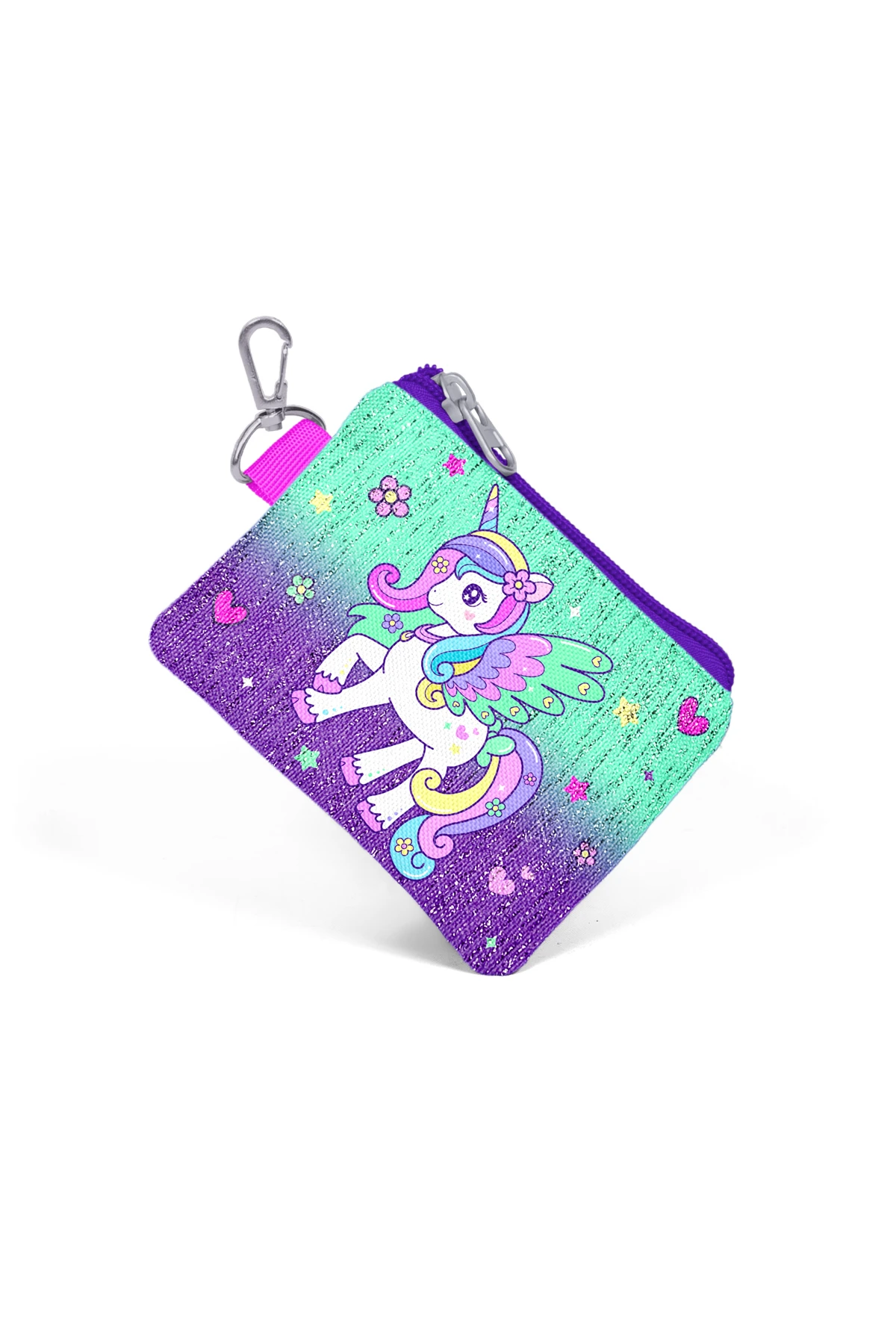 Coral High Kids Mor Su Yeşili Unicorn Desenli Bozuk Para Çantası 21869