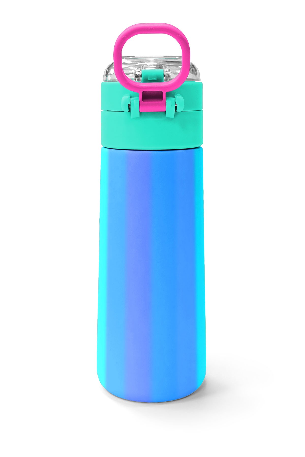 Coral High Kids Renkli Çizgili Desenli Pipetli ve Direkt İçim Çelik Termos 500 ml 31873