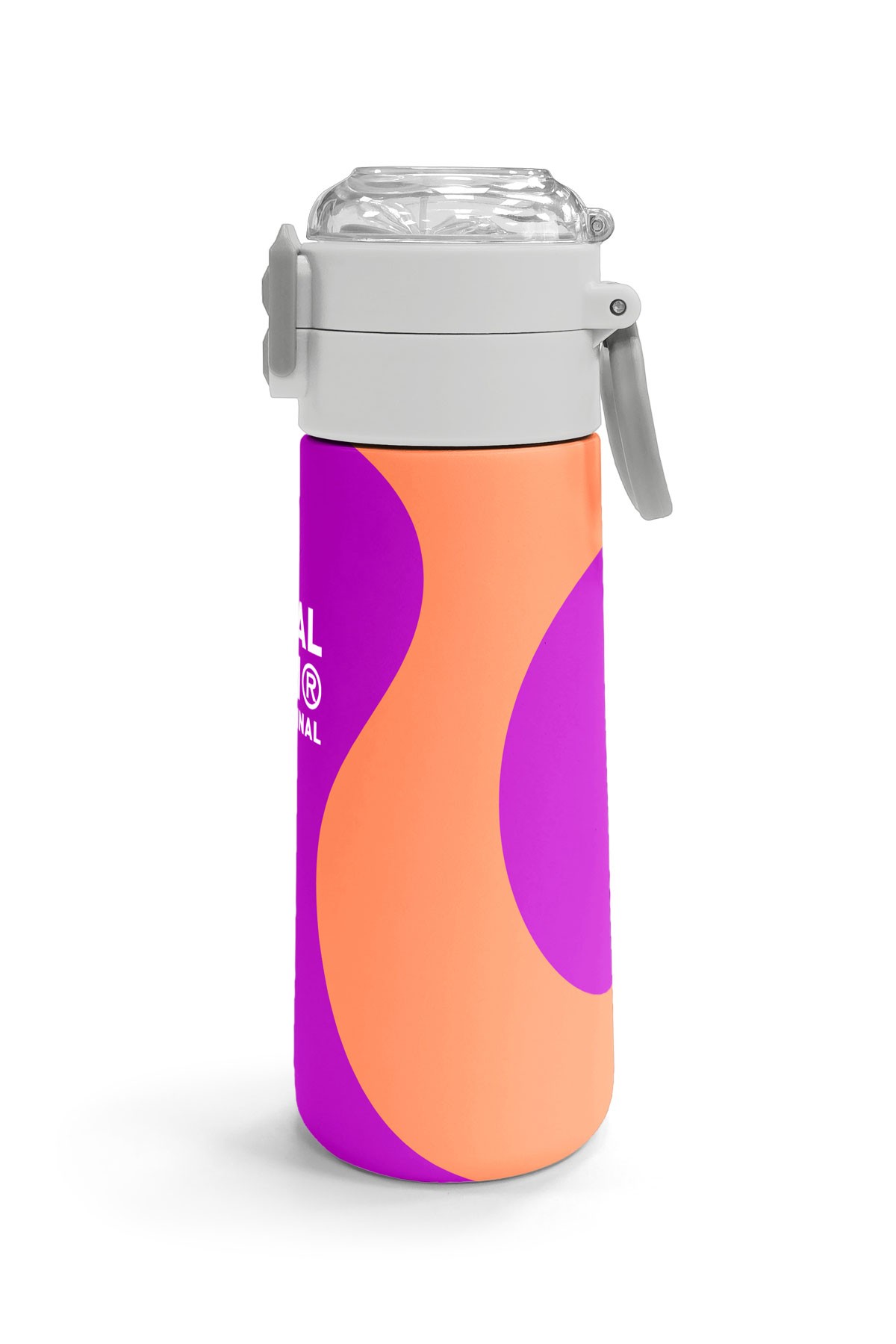 Coral High Kids Koyu Pembe Turuncu Desenli Pipetli ve Direkt İçim Çelik Termos 500 ml 31884