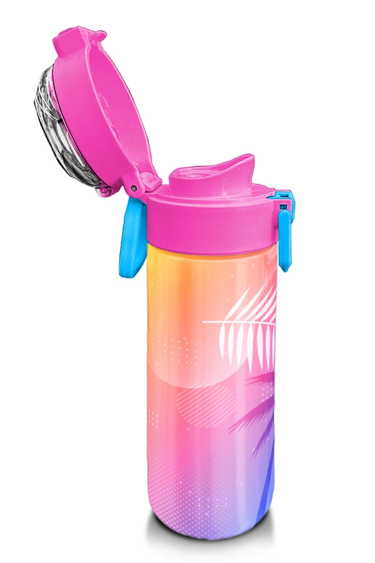 Coral High Kids Lavanta Pembe Flamingo Desenli Pipetli ve Direkt İçim Çelik Termos 500 ml 31921