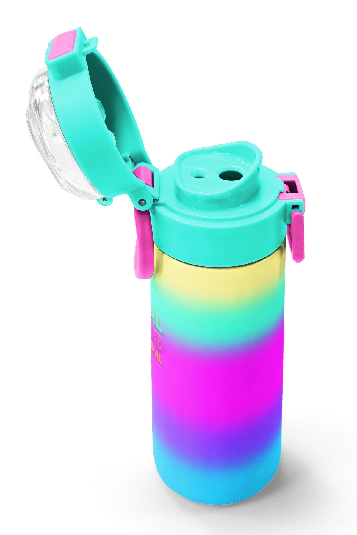 Coral High Kids Renk Geçişli Desenli Pipetli ve Direkt İçim Çelik Termos 500 ml 31924