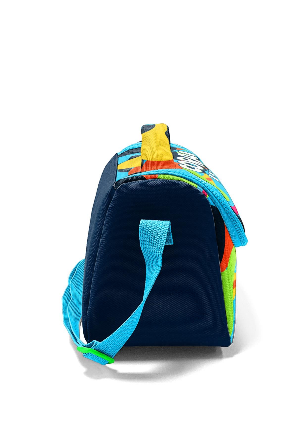 Coral High Kids Lacivert Mavi Graffiti Desenli Thermo Beslenme Çantası 11793