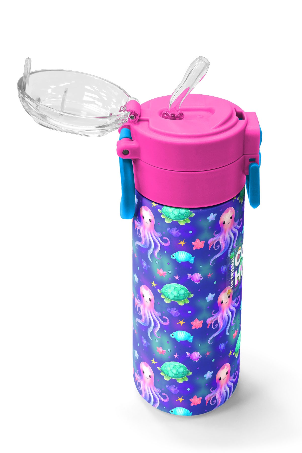 Coral High Kids Lavanta Turkuaz Deniz Temalı Pipetli ve Direkt İçim Çelik Termos 500 ml 31860