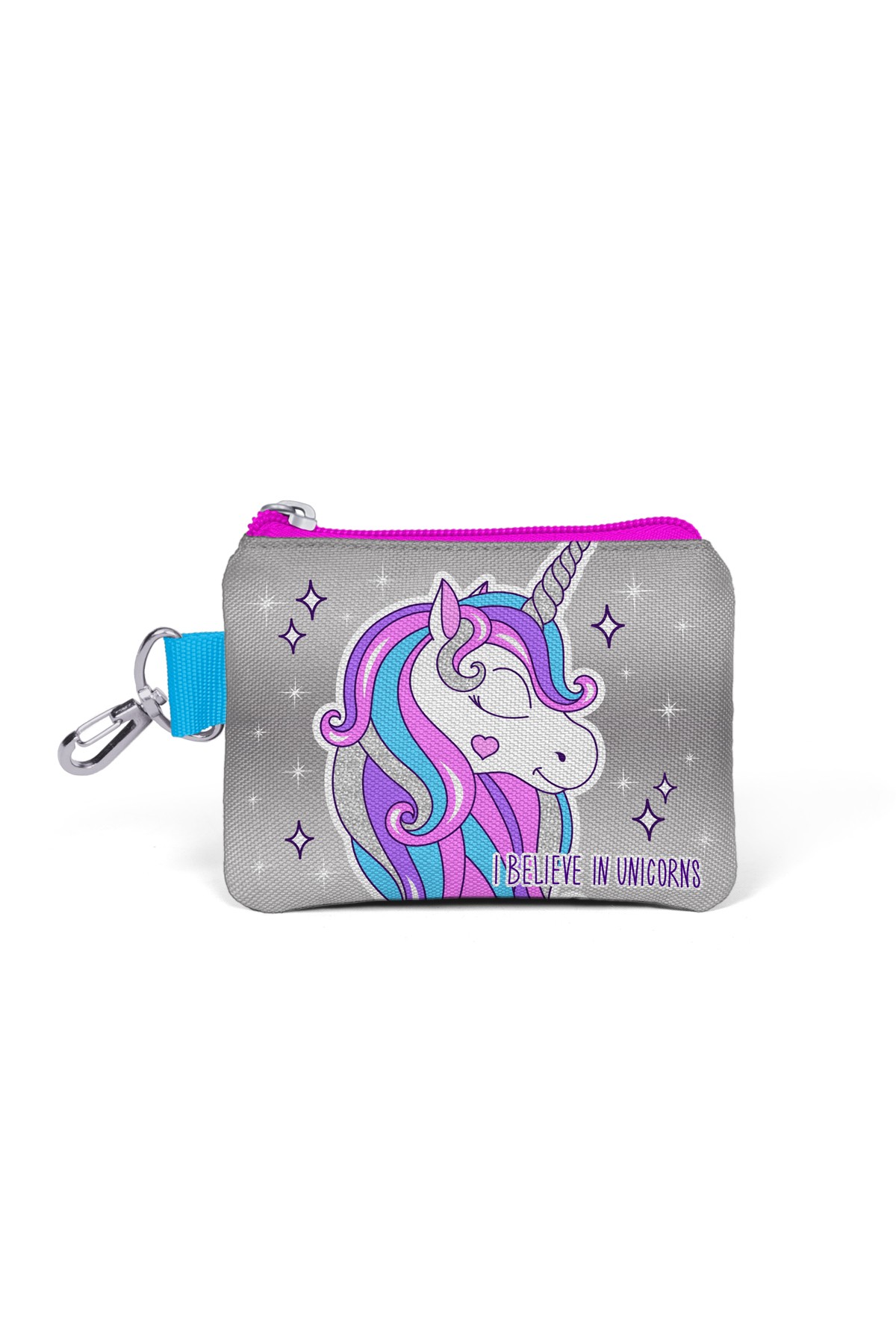 Coral High Kids Pembe Gümüş  Unicorn Desenli Bozuk Para Çantası 21758