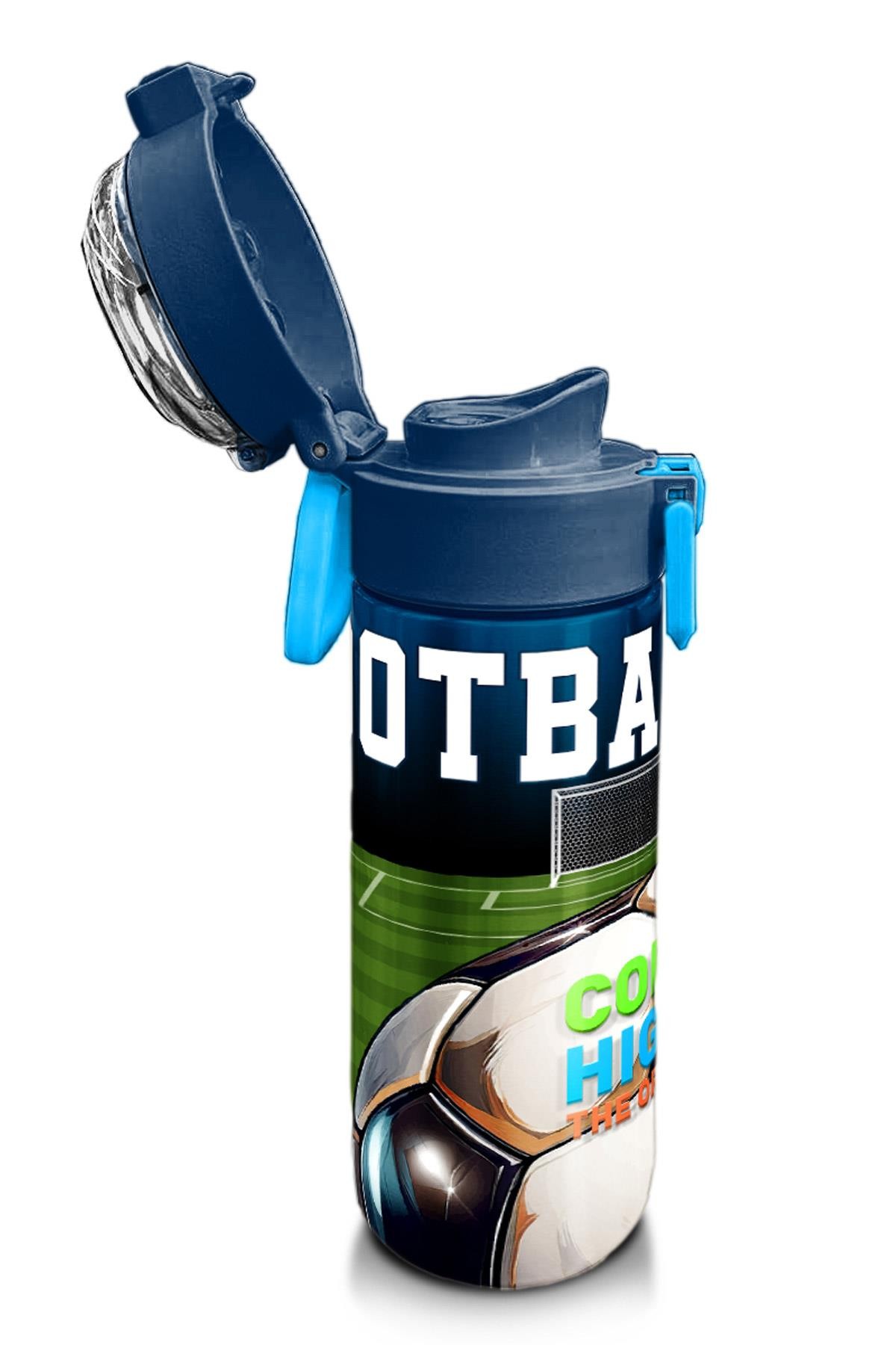 Coral High Kids Lacivert Futbol Desenli Pipetli ve Direkt İçim Çelik Termos 500 ml 31995