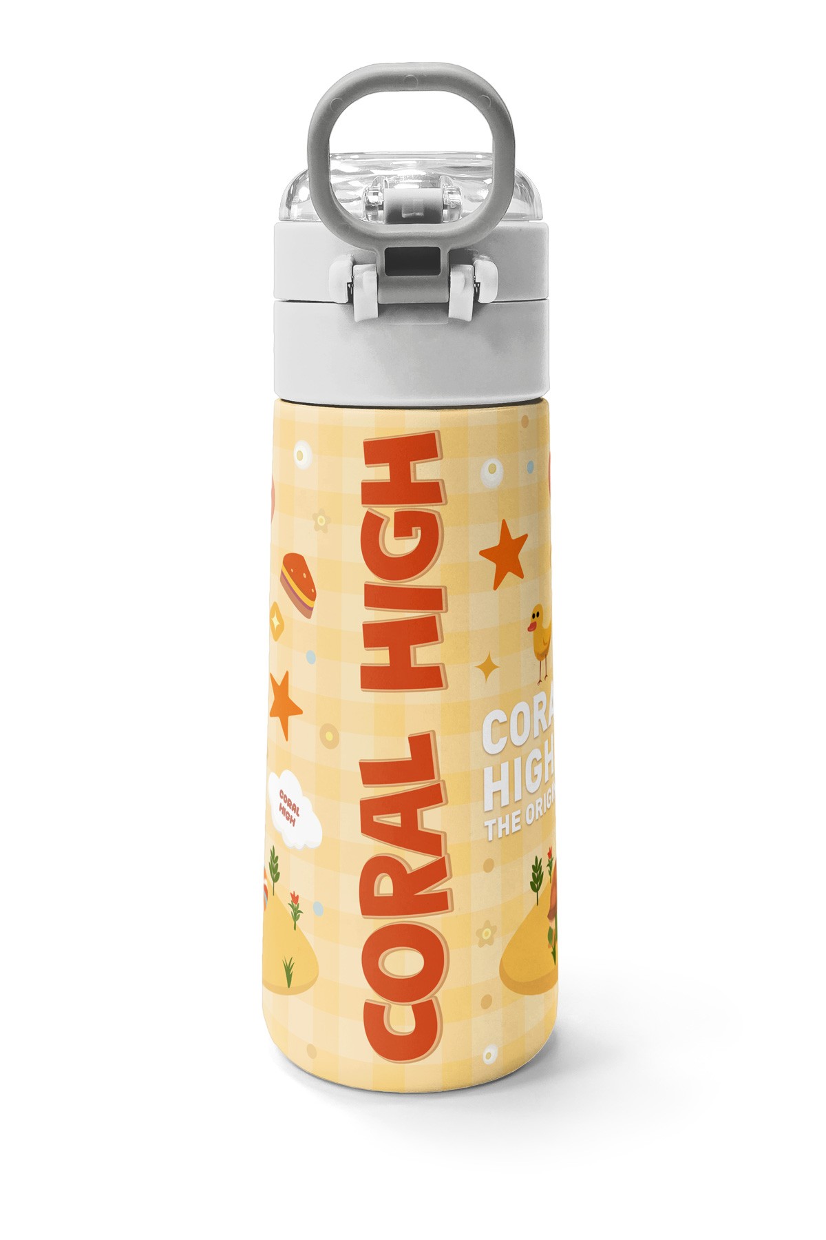 Coral High Kids Kapibara  Desenli Pipetli ve Direkt İçim Çelik Termos 500 ml 31793