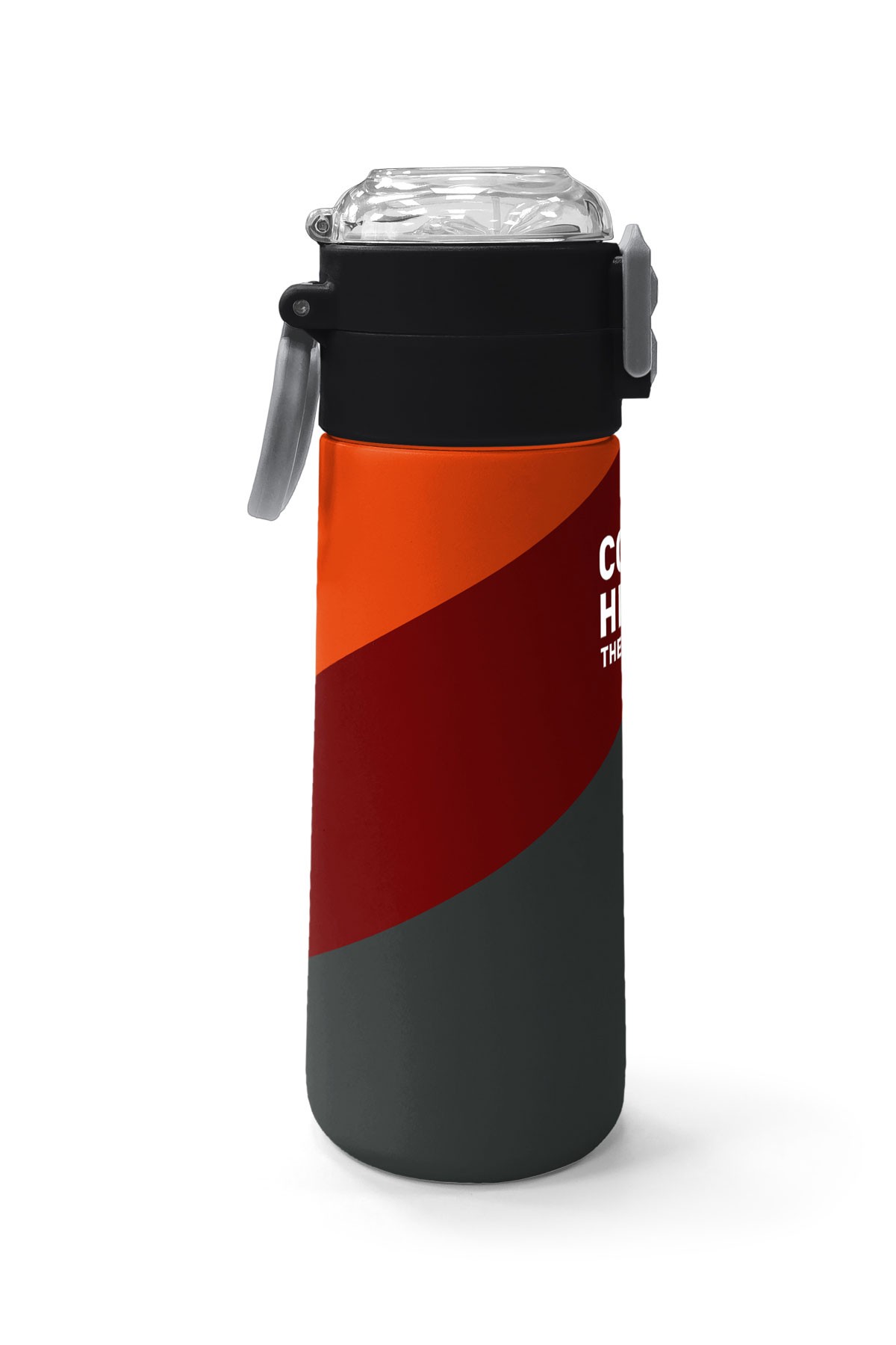 Coral High Kids Turuncu Bordo Desenli Pipetli ve Direkt İçim Çelik Termos 500 ml 31892