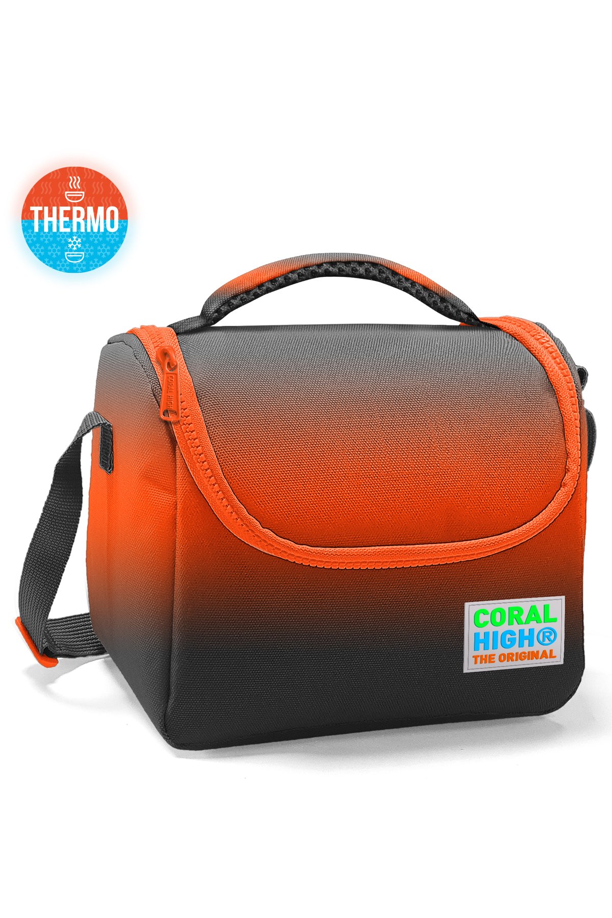 Coral High Kids Turuncu Gri Renk Geçişli Thermo Beslenme Çantası 11748