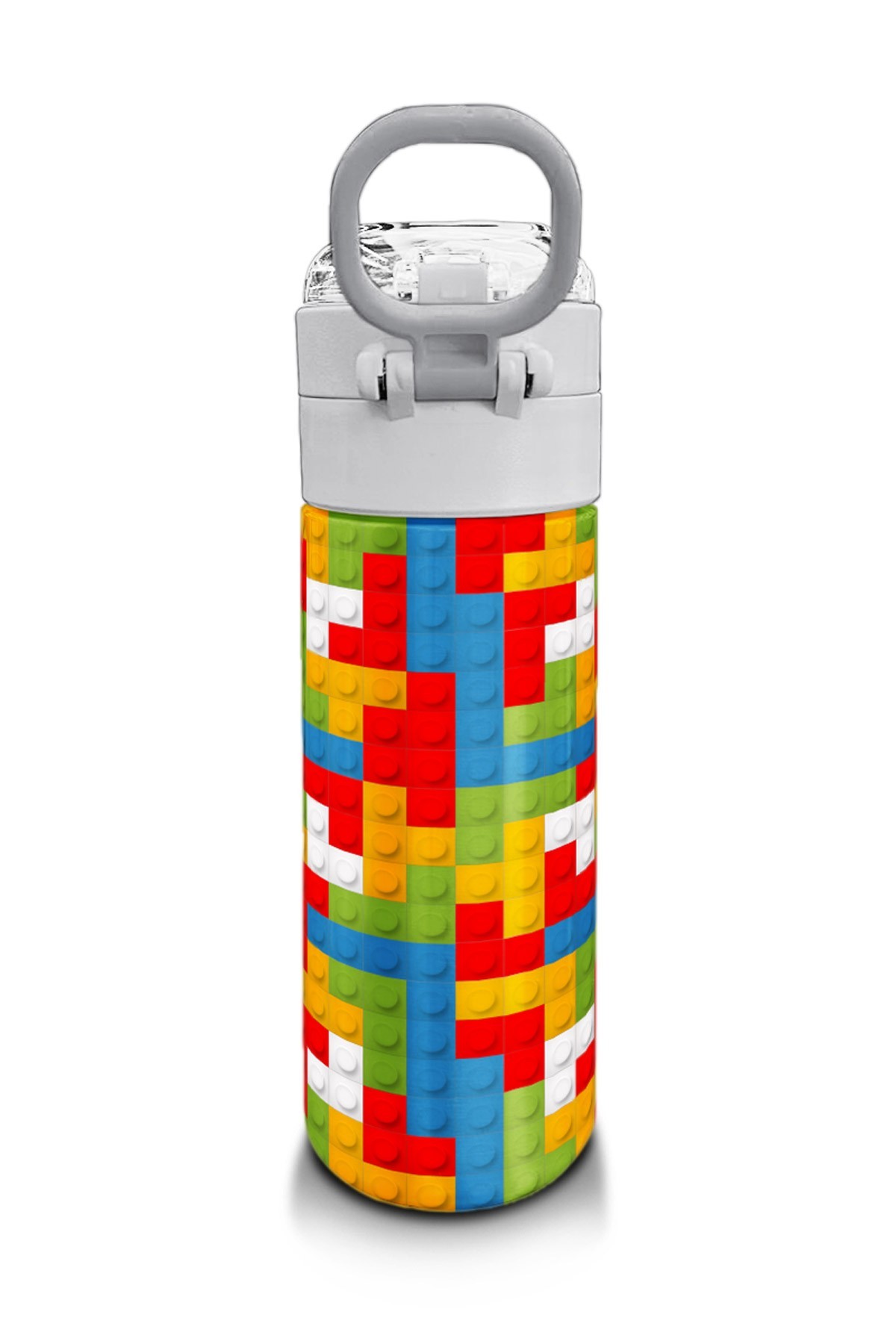 Coral High Kids Blok Desenli Pipetli ve Direkt İçim Çelik Termos 500 ml 31991