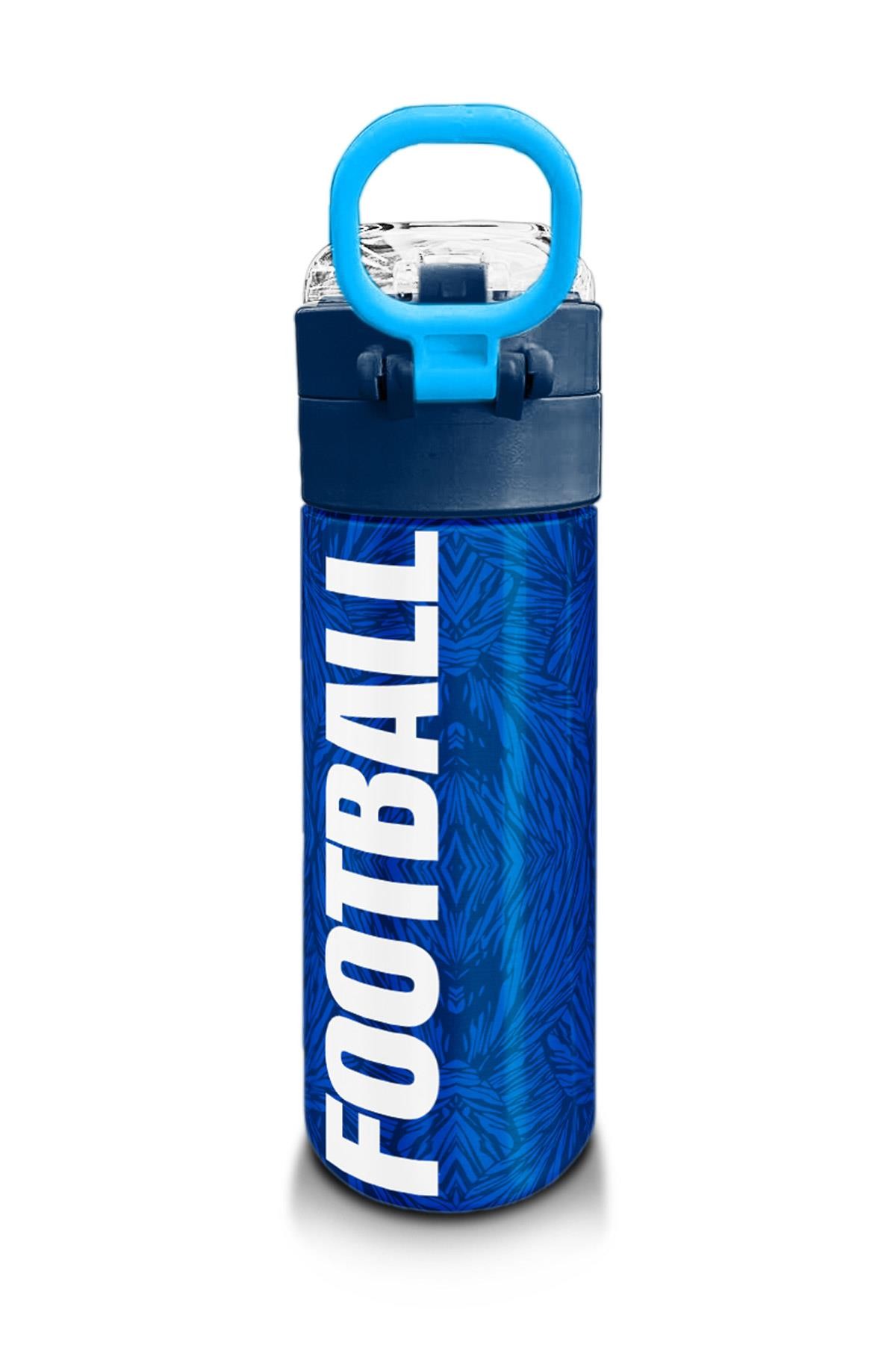 Coral High Kids Lacivert Saks Futbol Desenli Pipetli ve Direkt İçim Çelik Termos 500 ml 31897
