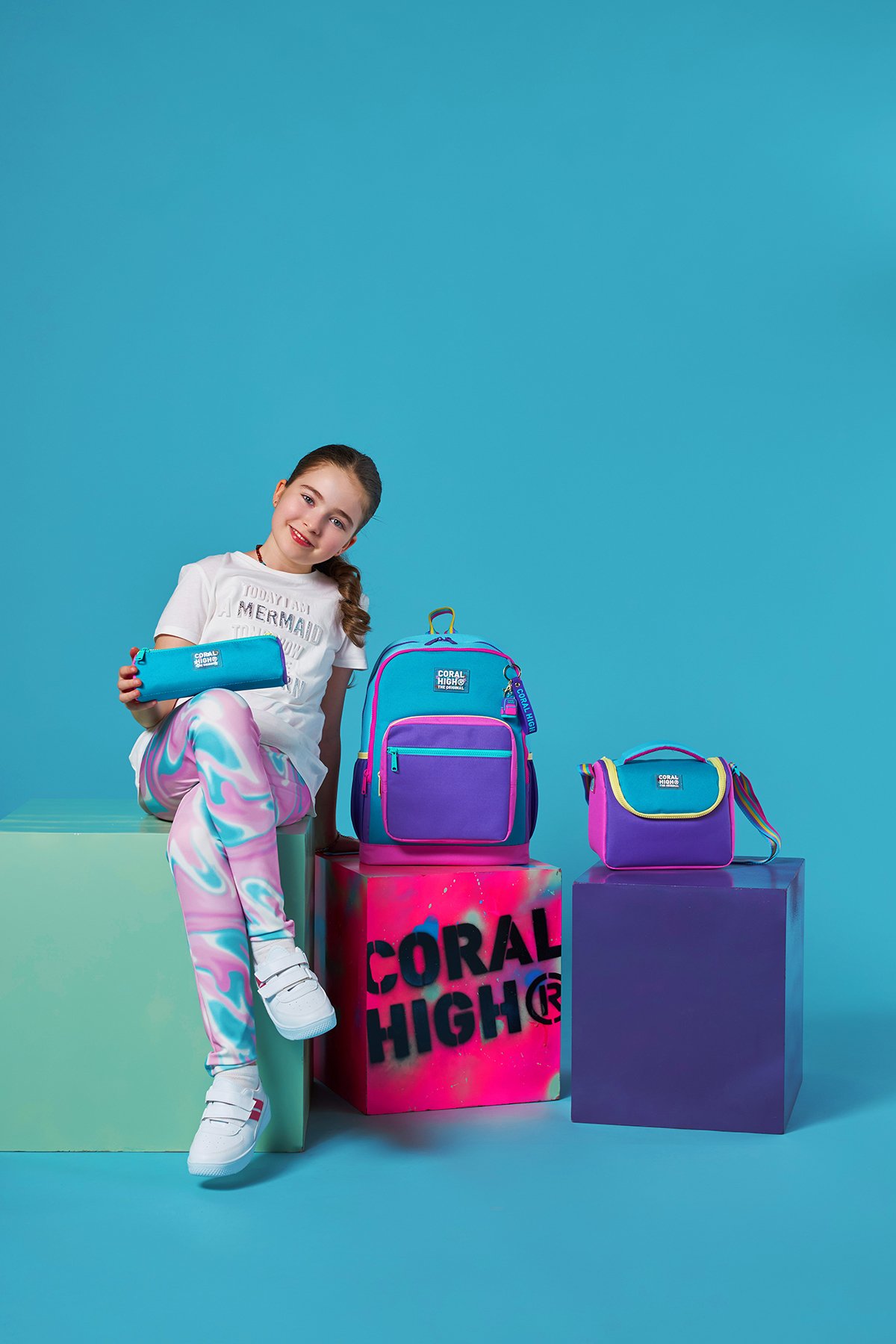 Coral High Kids Pembe Pastel Renkli 3’lü Okul Çanta Seti SET0123759