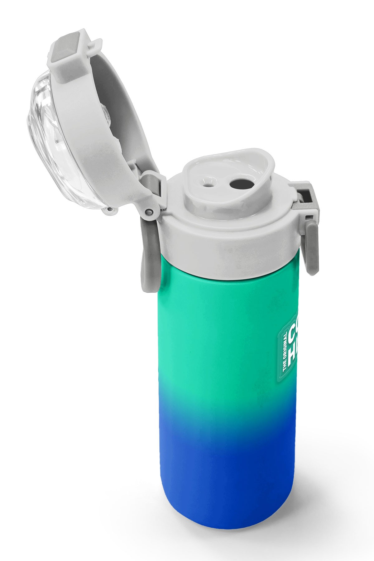 Coral High Kids Yeşil Saks Renk Geçişli Pipetli ve Direkt İçim Çelik Termos 500 ml 31839