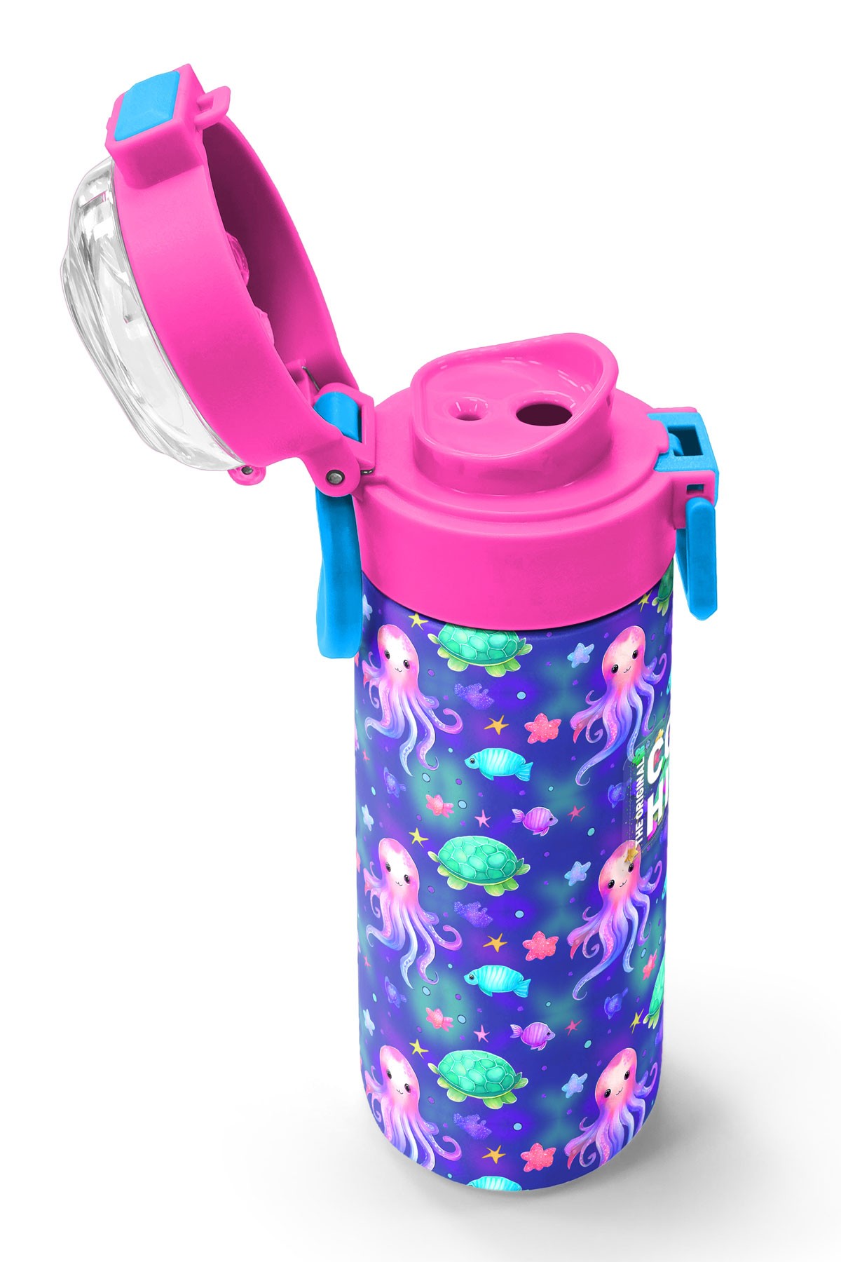 Coral High Kids Lavanta Turkuaz Deniz Temalı Pipetli ve Direkt İçim Çelik Termos 500 ml 31860