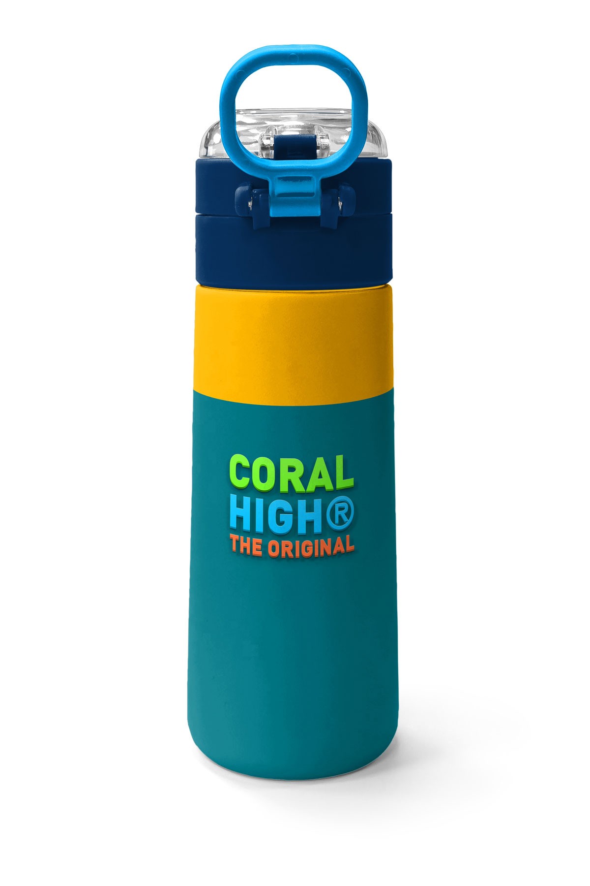 Coral High Kids Lacivert Çivit Robot Desenli Pipetli ve Direkt İçim Çelik Termos 500 ml 31918