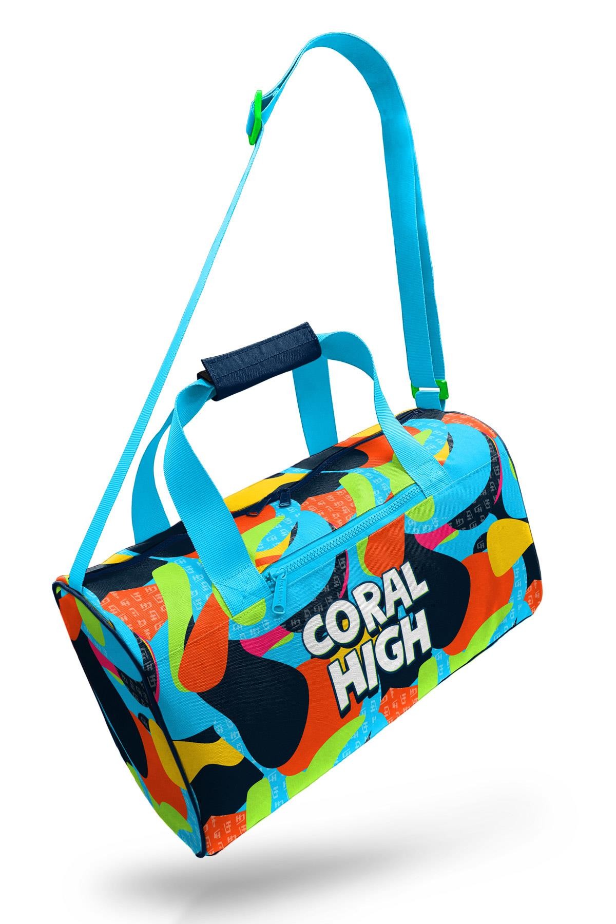 Coral High Lacivert Mavi Graffiti Desenli Spor Çantası 27524