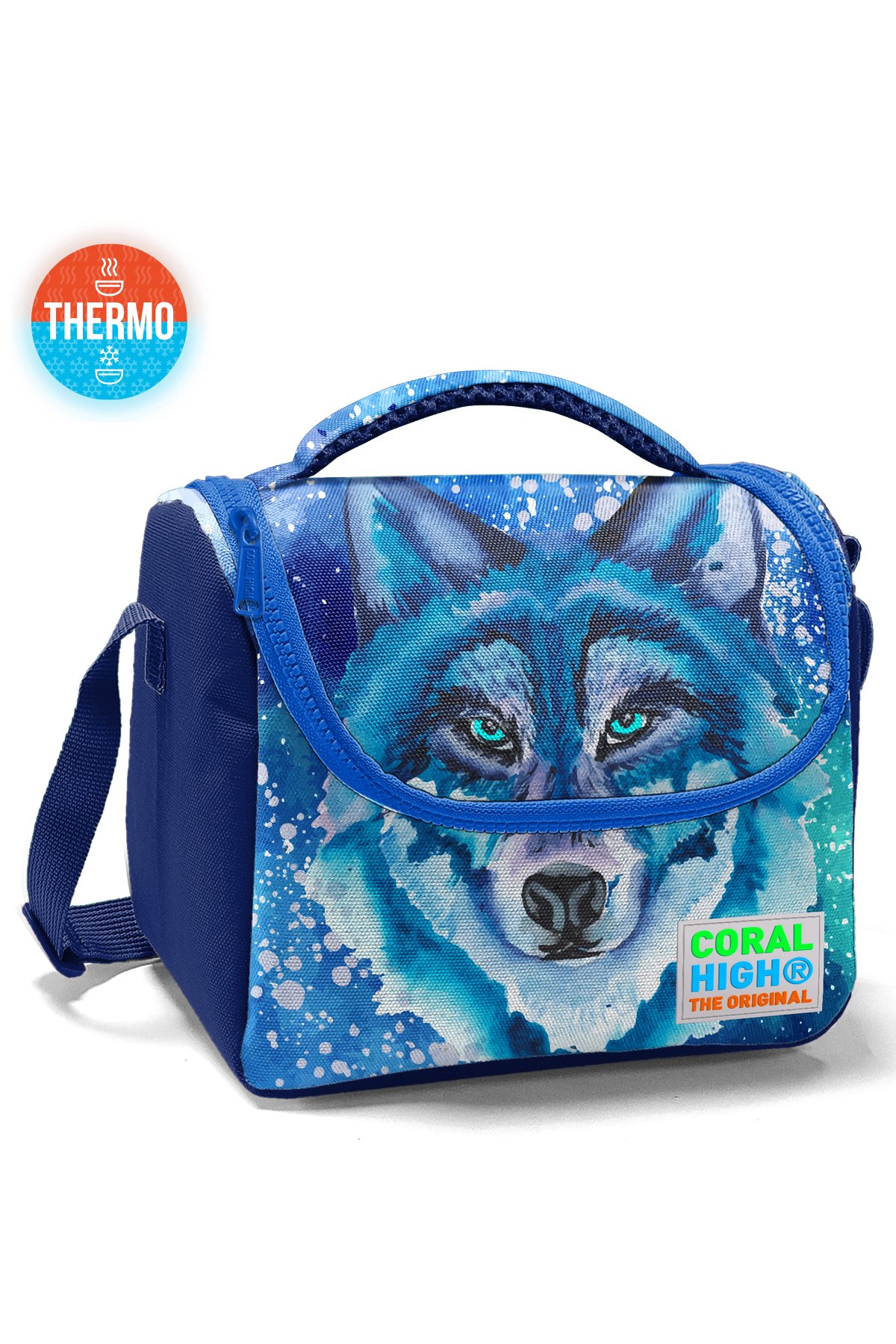 Coral High Kids Lacivert Mavi Kurt Desenli Thermo Beslenme Çantası 11743