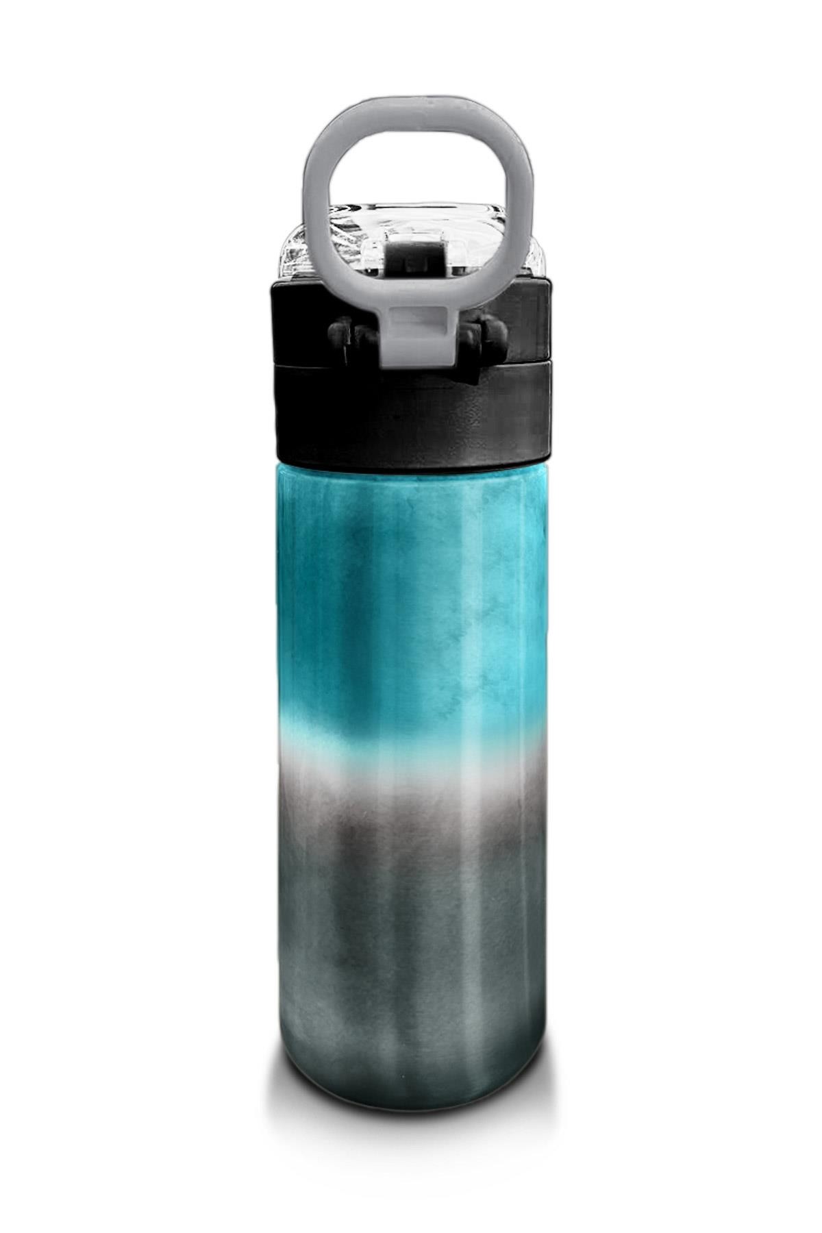 Coral High Kids Nefti Gri Renk Geçişli Desenli Pipetli ve Direkt İçim Çelik Termos 500 ml 31969