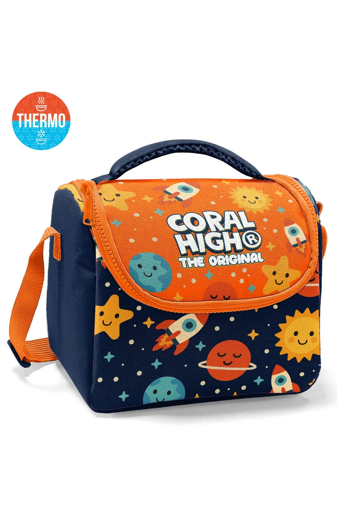小物 H&K&Chxxnxx Coral High Kids Dark Blue Space Patterned Thermo Lunchbox 37160