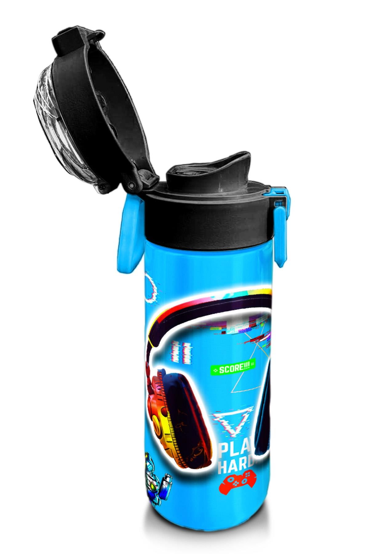Coral High Kids Kulaklık Game Desenli Pipetli ve Direkt İçim Çelik Termos 500 ml 31841