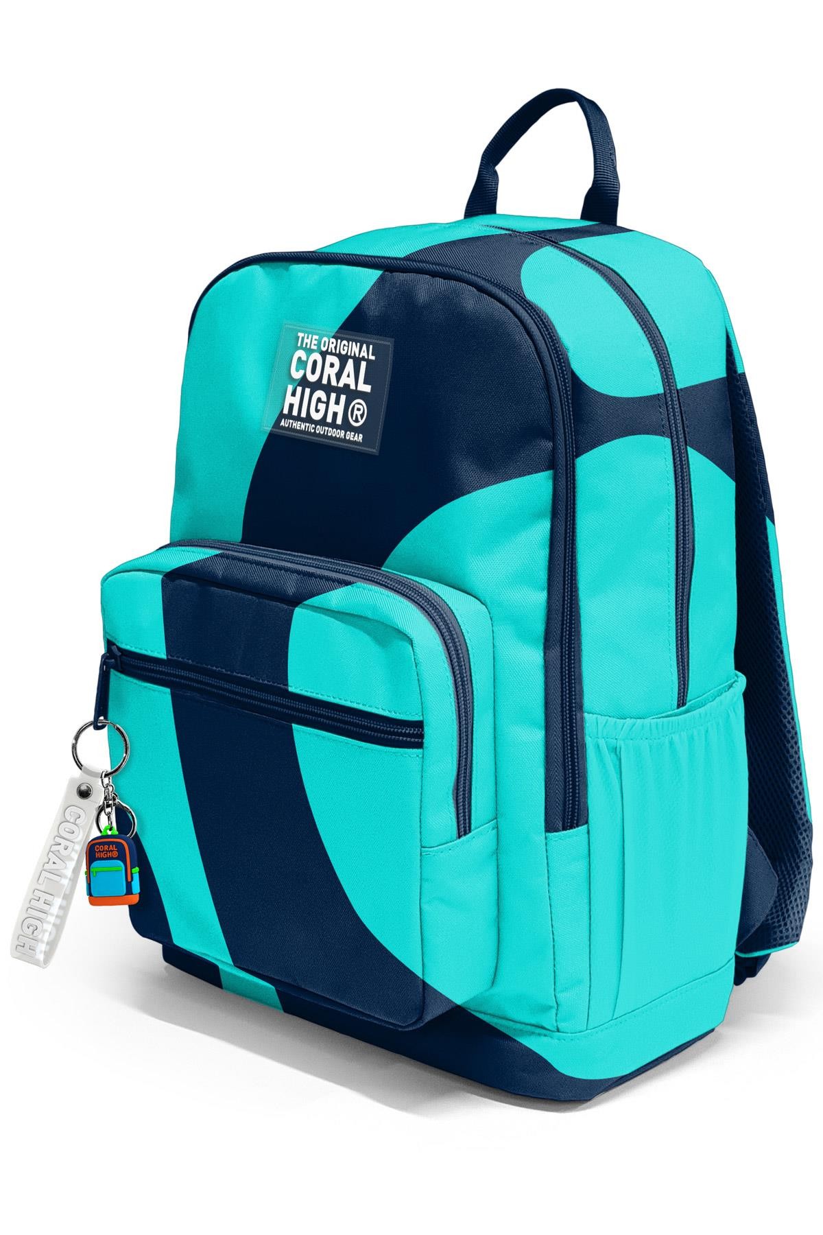 Coral High Lacivert Turkuaz Desenli Okul Sırt Çantası 23686