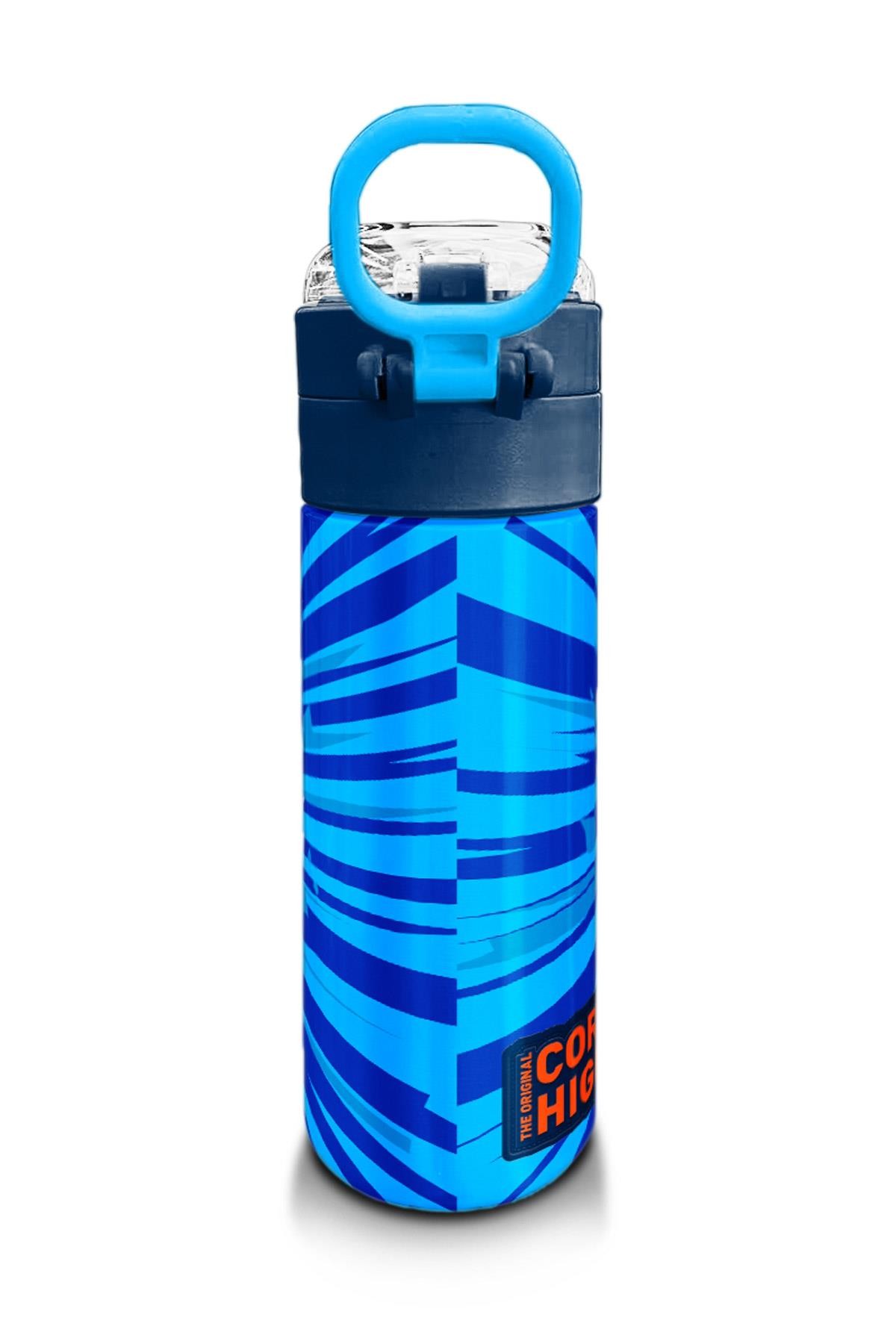 Coral High Kids Lacivert Mavi Basketbol Desenli Pipetli ve Direkt İçim Çelik Termos 500 ml 31833