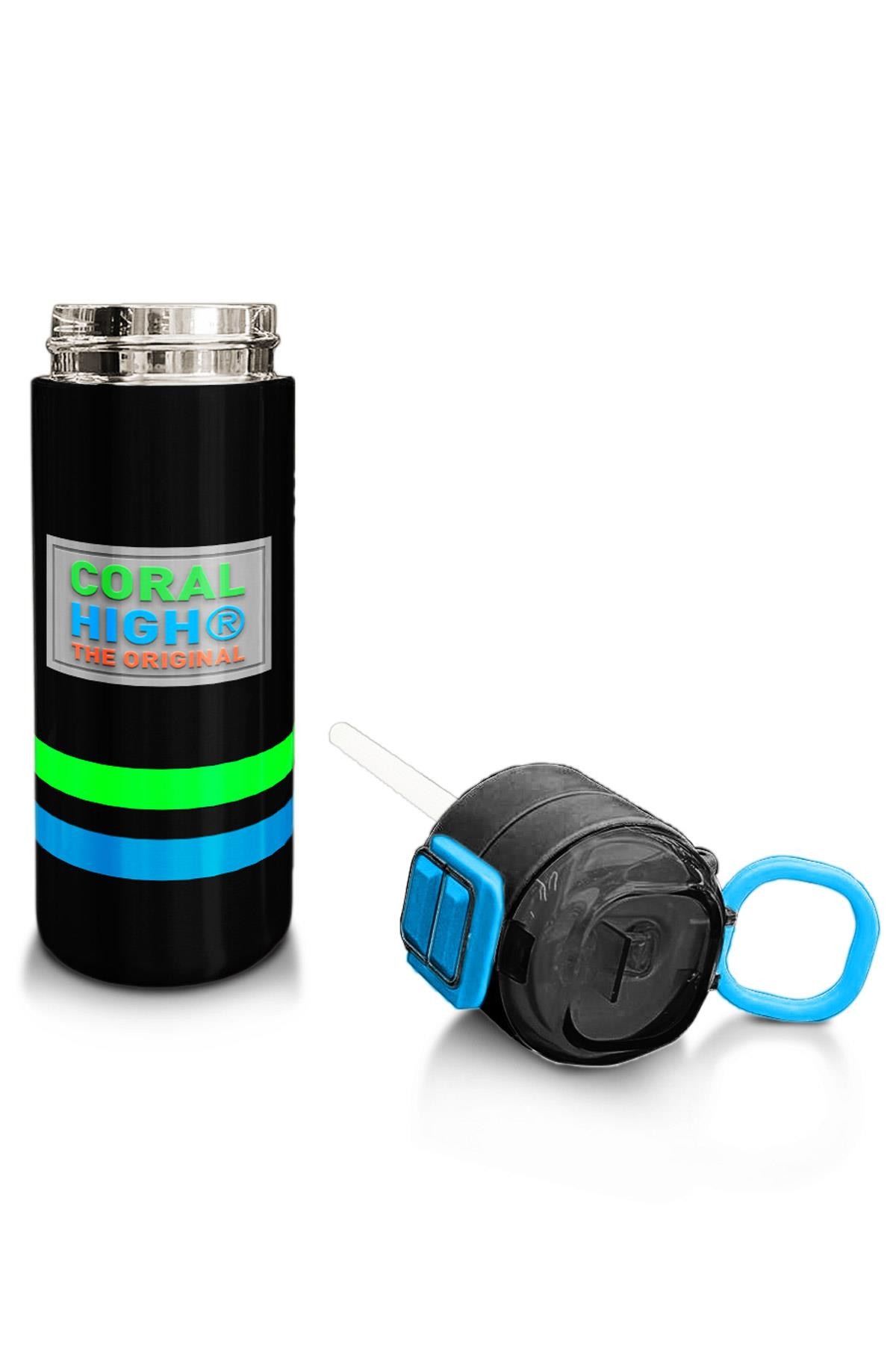 Coral High Kids Siyah Pipetli ve Direkt İçim Çelik Termos 500 ml 31929
