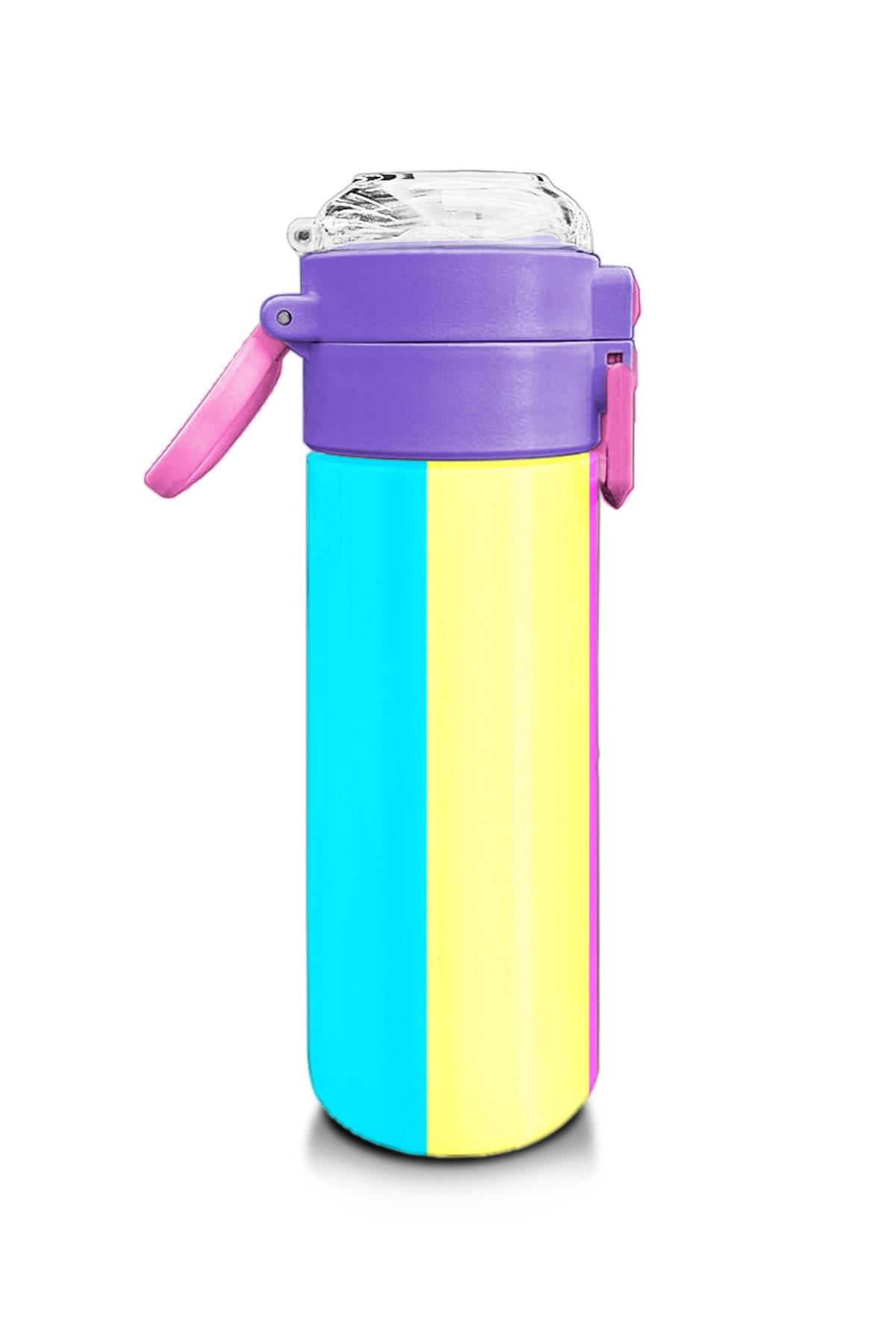Coral High Kids Çok Renkli Desenli Pipetli ve Direkt İçim Çelik Termos 500 ml 31876