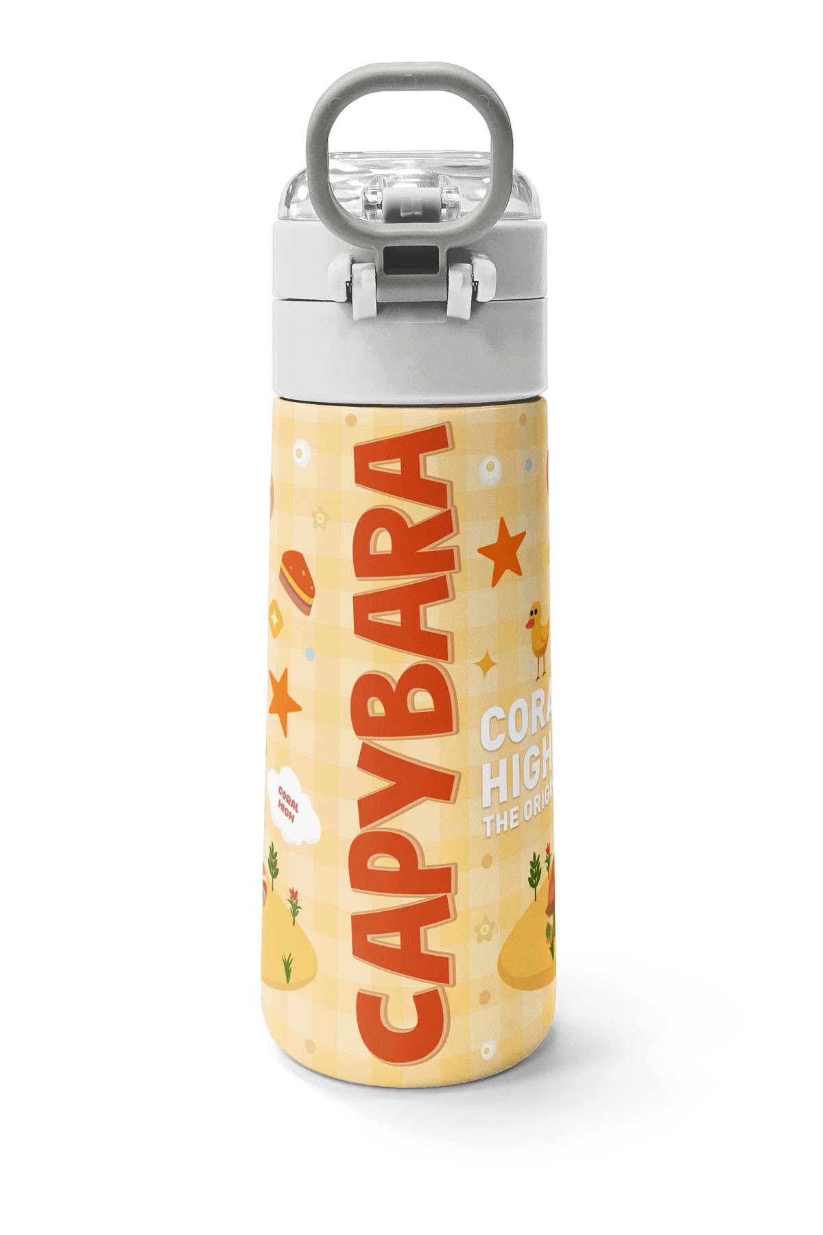 Coral High Kids Kapibara  Desenli Pipetli ve Direkt İçim Çelik Termos 500 ml 31793