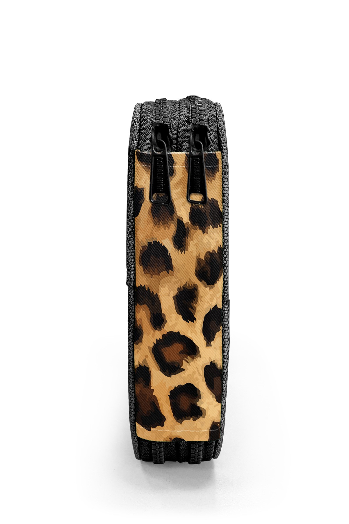 Coral High Kahverengi Leopar Desenli Çift Katlı Kalem Çanta 11147