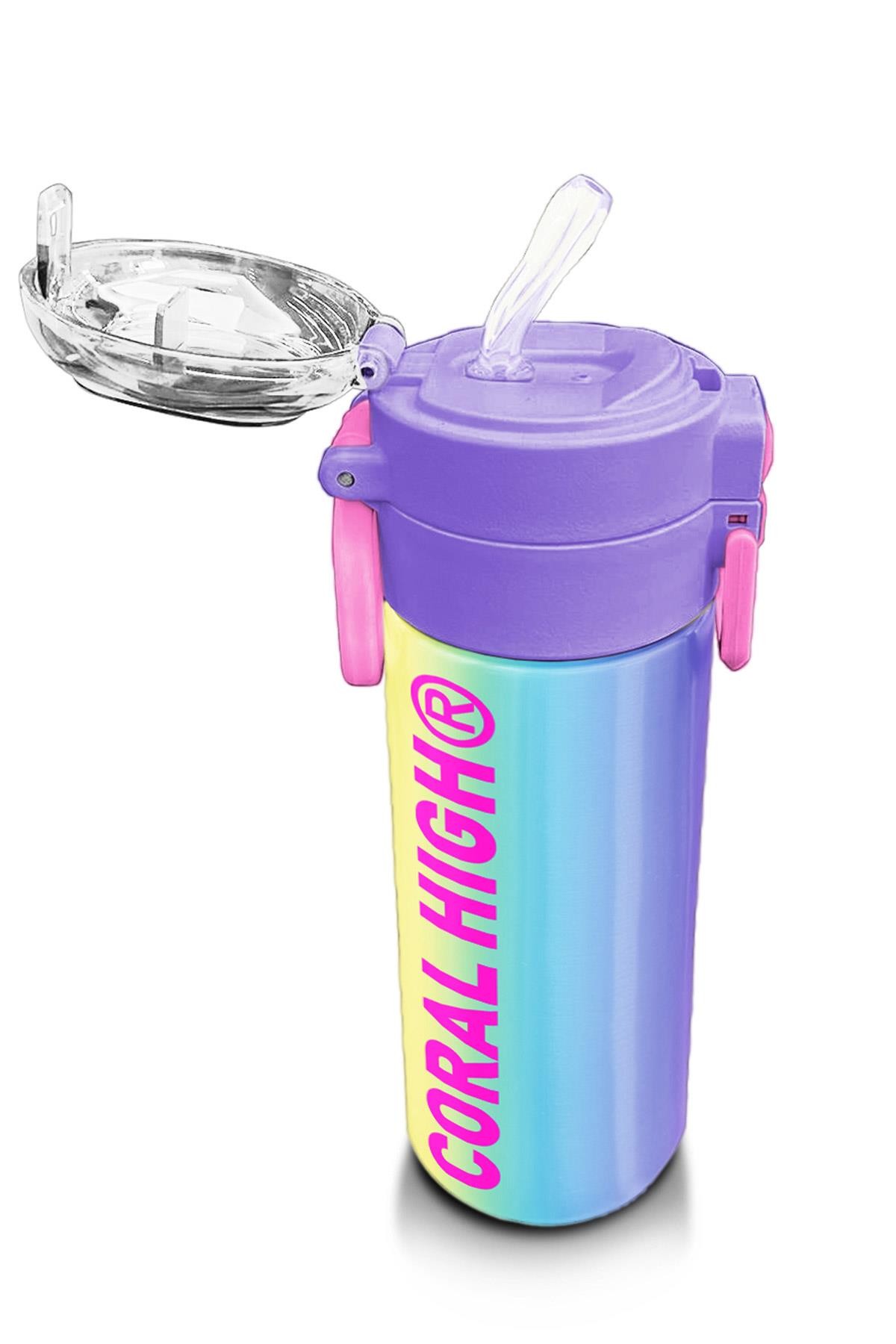 Coral High Kids Renk Geçişli Pipetli ve Direkt İçim Çelik Termos 500 ml 31868