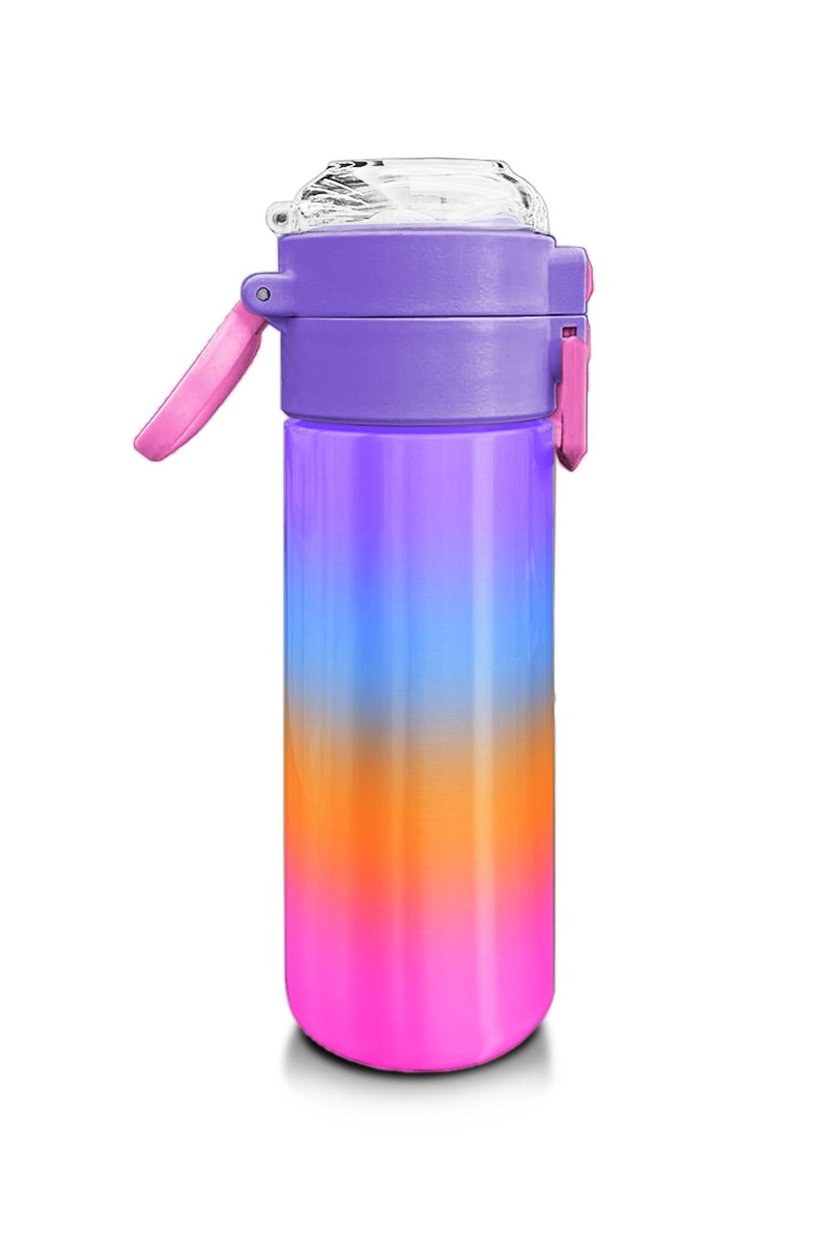 Coral High Kids Renk Geçişli Desenli Pipetli ve Direkt İçim Çelik Termos 500 ml 31875