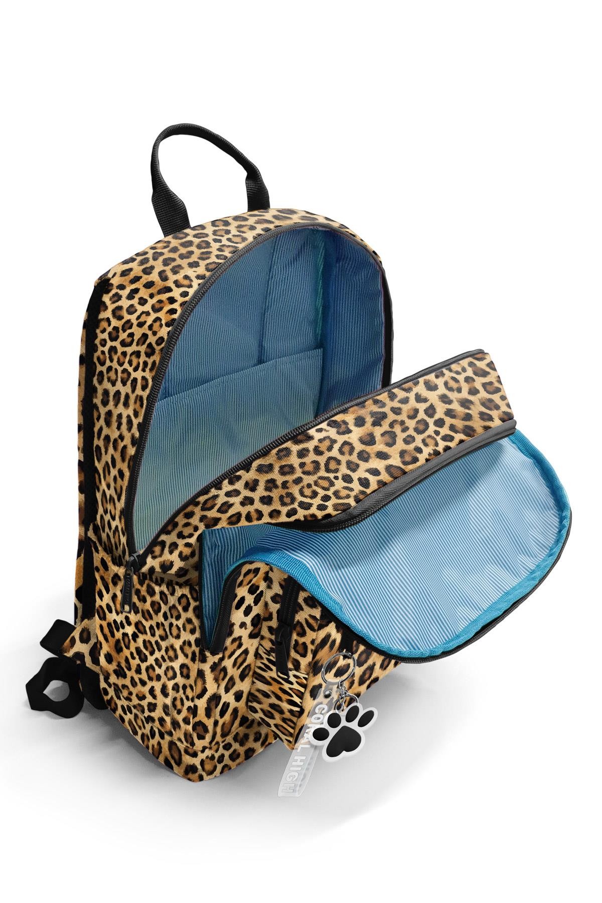 Coral High Kahverengi Leopar Desenli Okul Sırt Çantası 23681