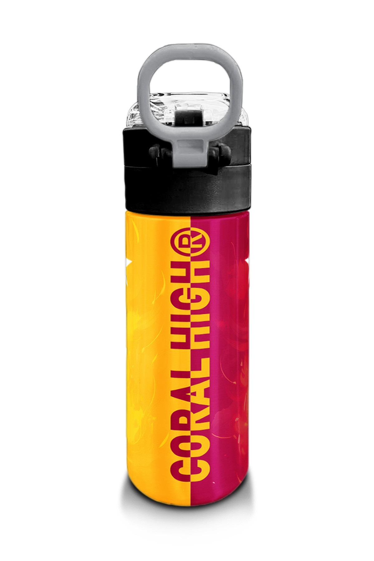 Coral High Kids Sarı Kırmızı 5 Yıldız Aslan Taraftar Desenli Pipetli ve Direkt İçim Çelik Termos 500 ml 31792