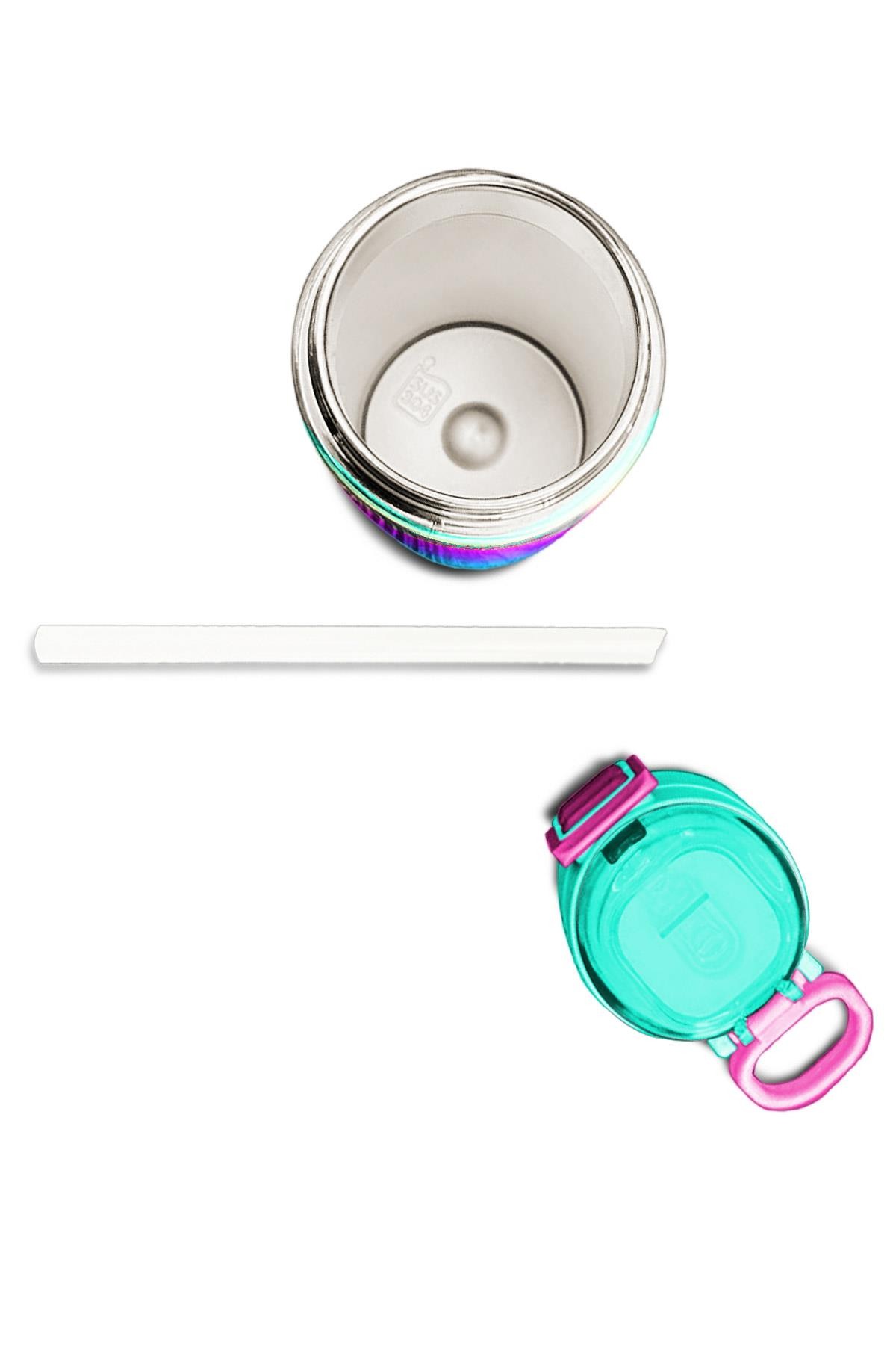 Coral High Kids Renk Geçişli Desenli Pipetli ve Direkt İçim Çelik Termos 500 ml 31924