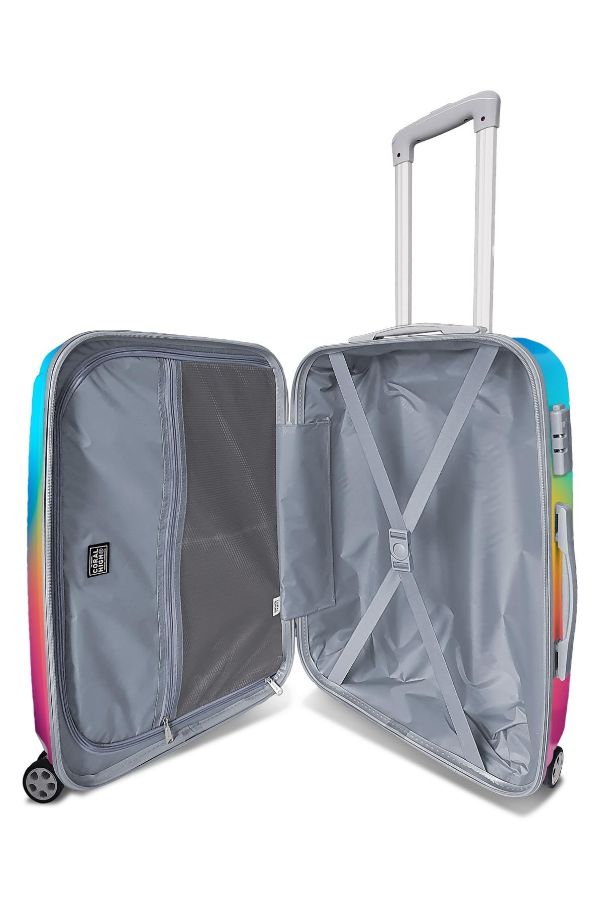 Coral High Renkli Desenli PC Orta Boy Valiz (60cm) 16822
