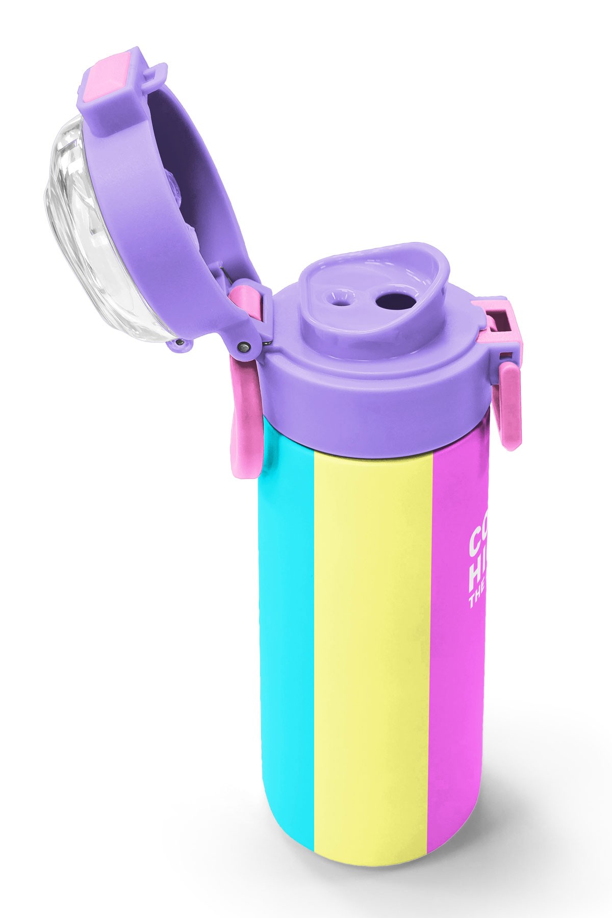 Coral High Kids Çok Renkli Desenli Pipetli ve Direkt İçim Çelik Termos 500 ml 31876