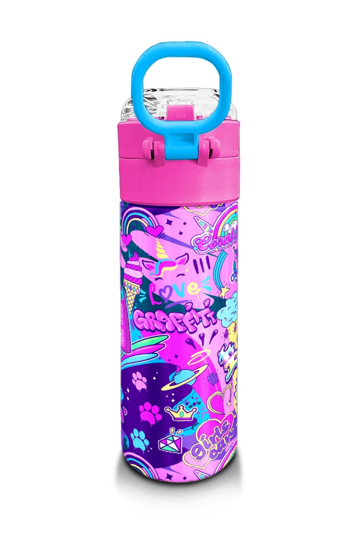 Coral High Kids Grafiti Desenli Pipetli ve Direkt İçim Çelik Termos 500 ml 31961
